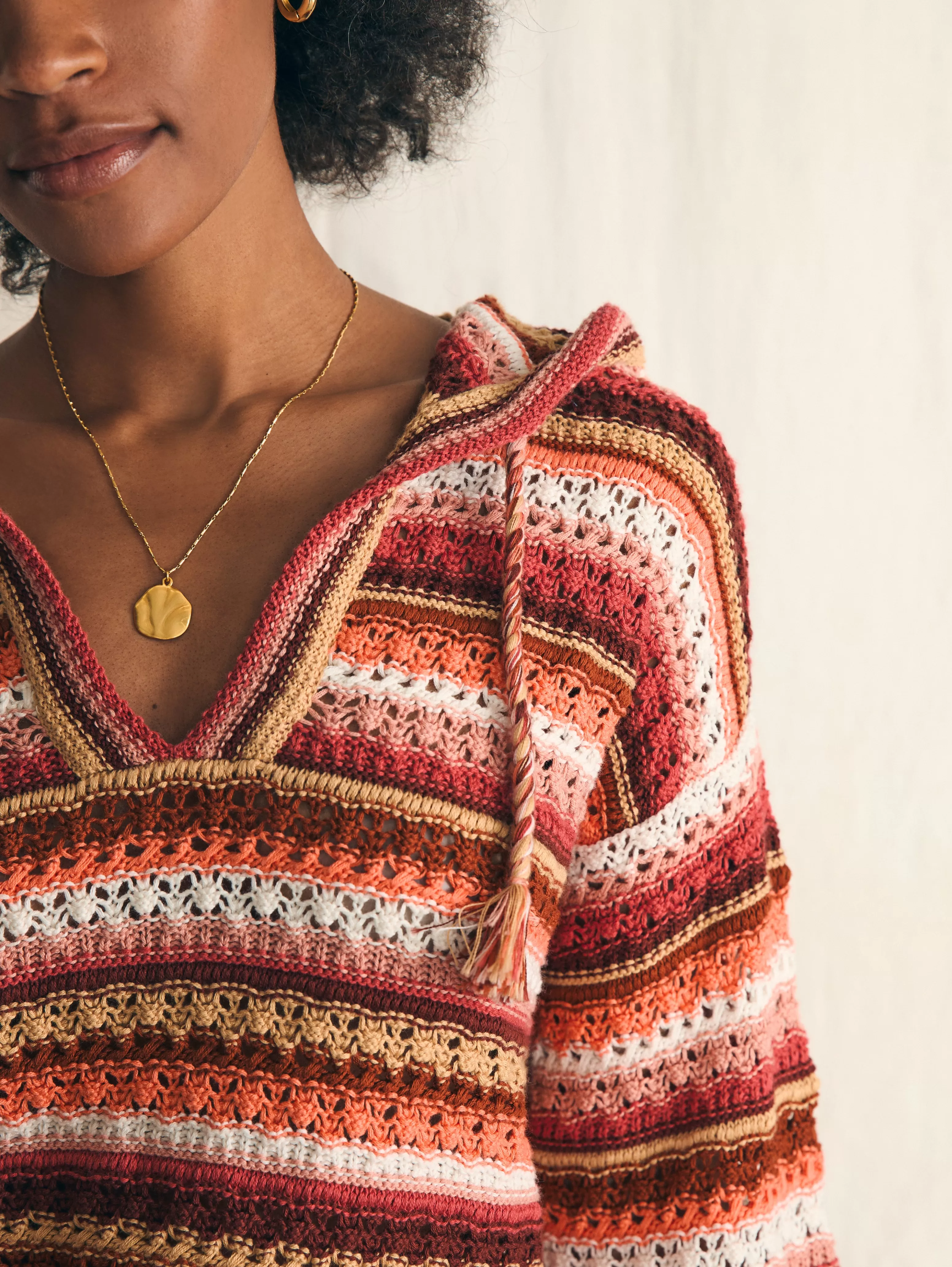 Beach Bonfire Crochet Hoodie - | Faherty Brand Store