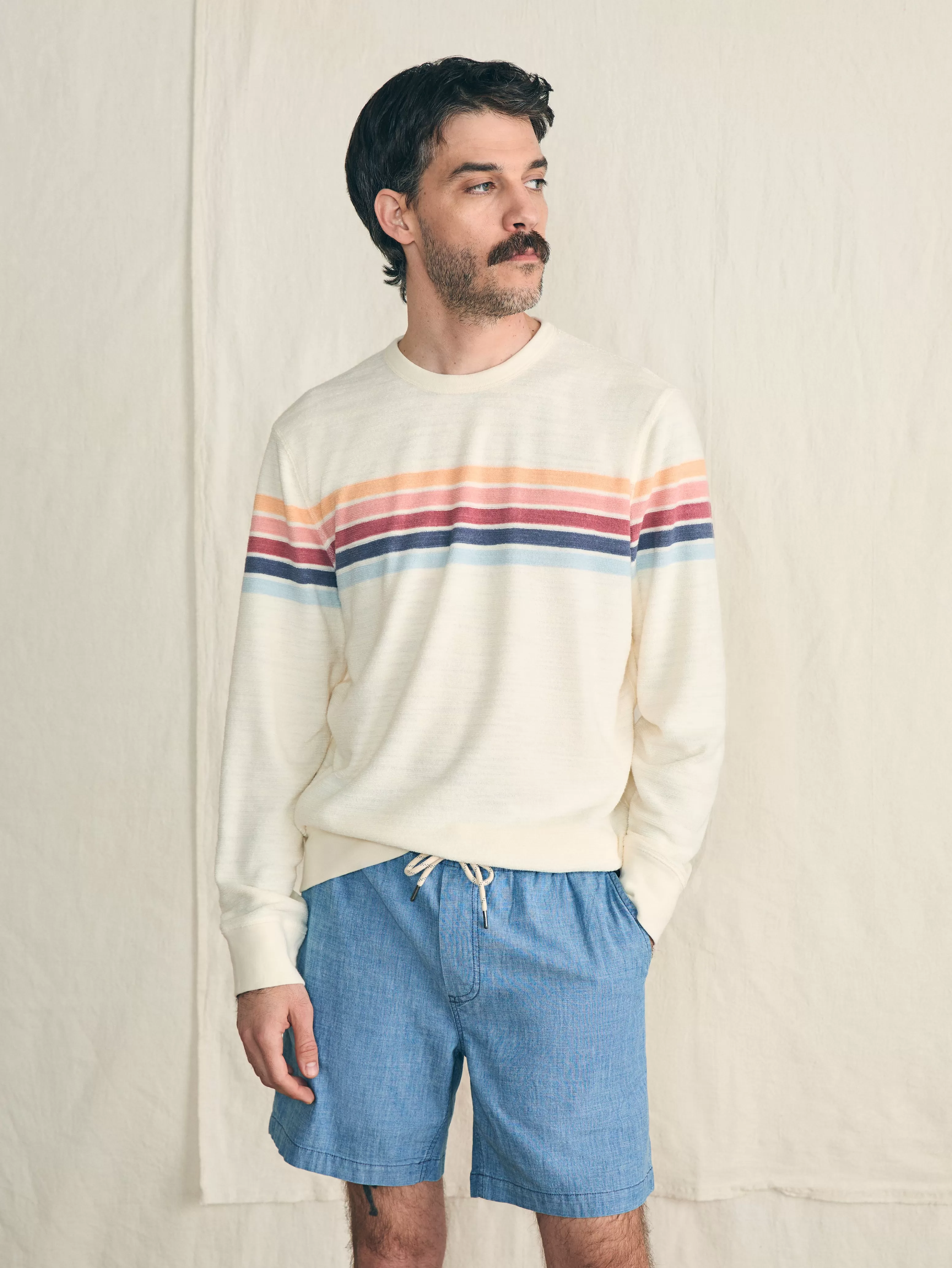 Cabana Towel Terry Crewneck - | Faherty Brand Store