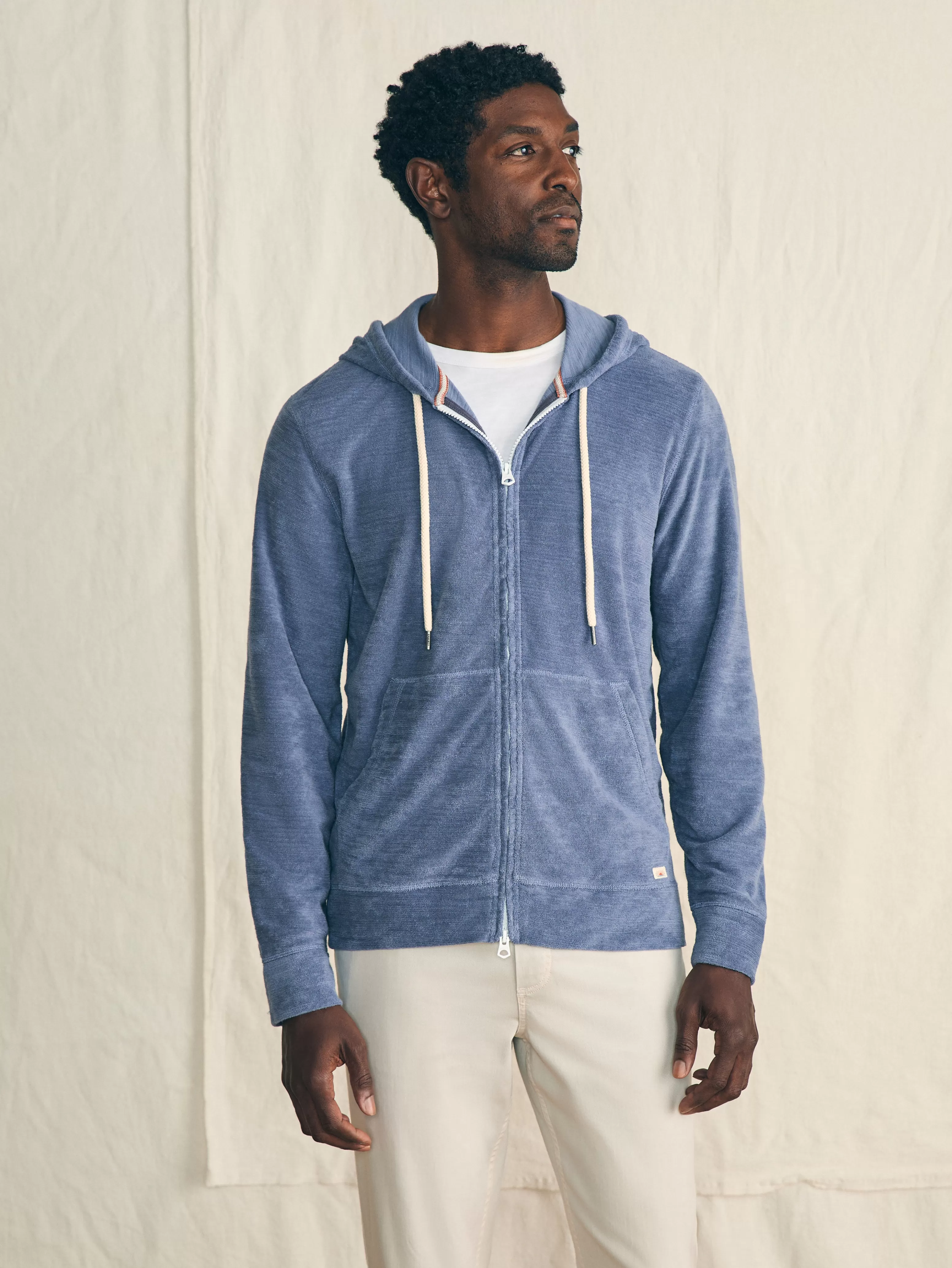 Cabana Towel Terry Zip Hoodie - | Faherty Brand Sale