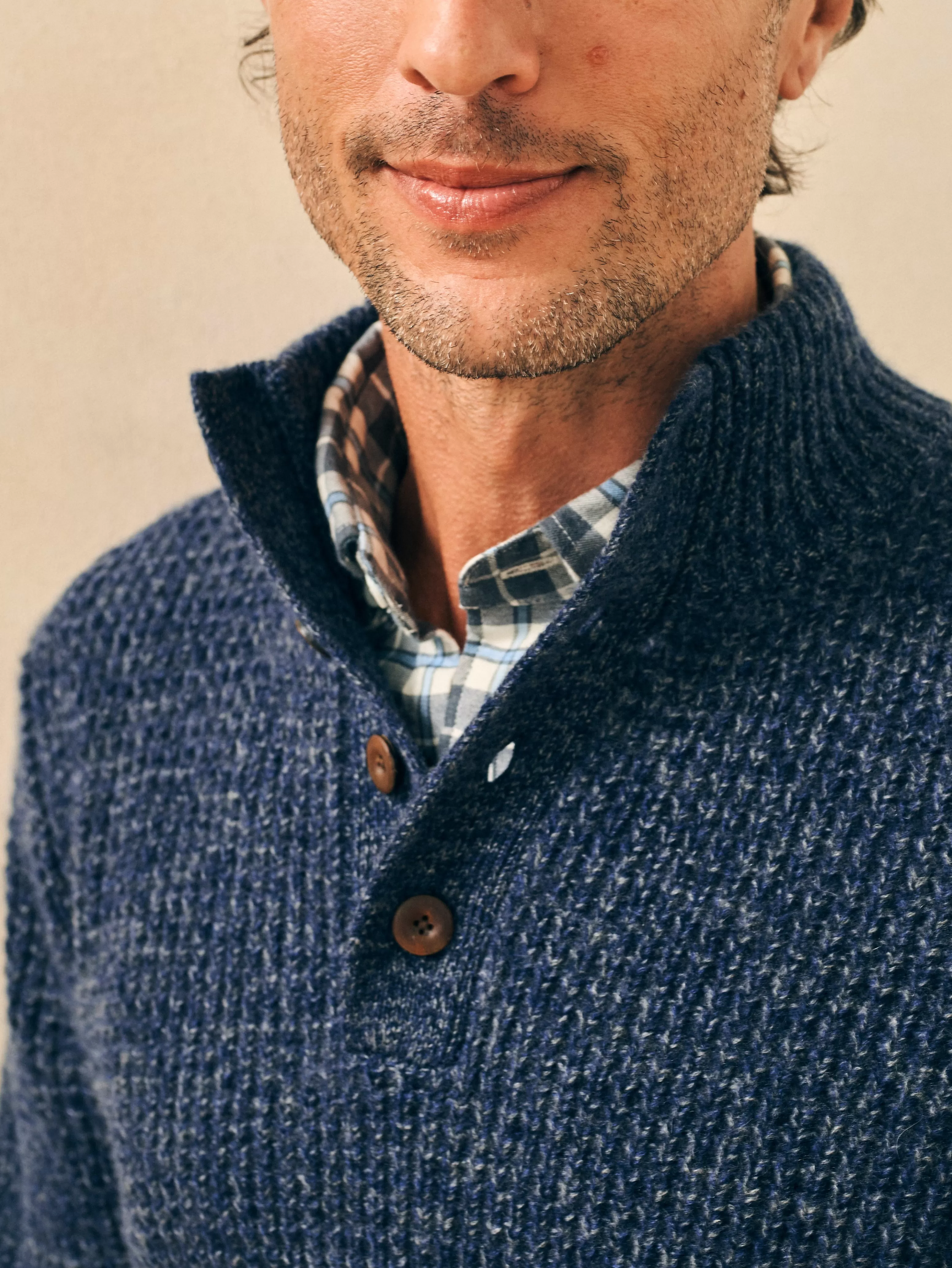 Cashmere Wool Quarter Button Sweater - | Faherty Brand Cheap