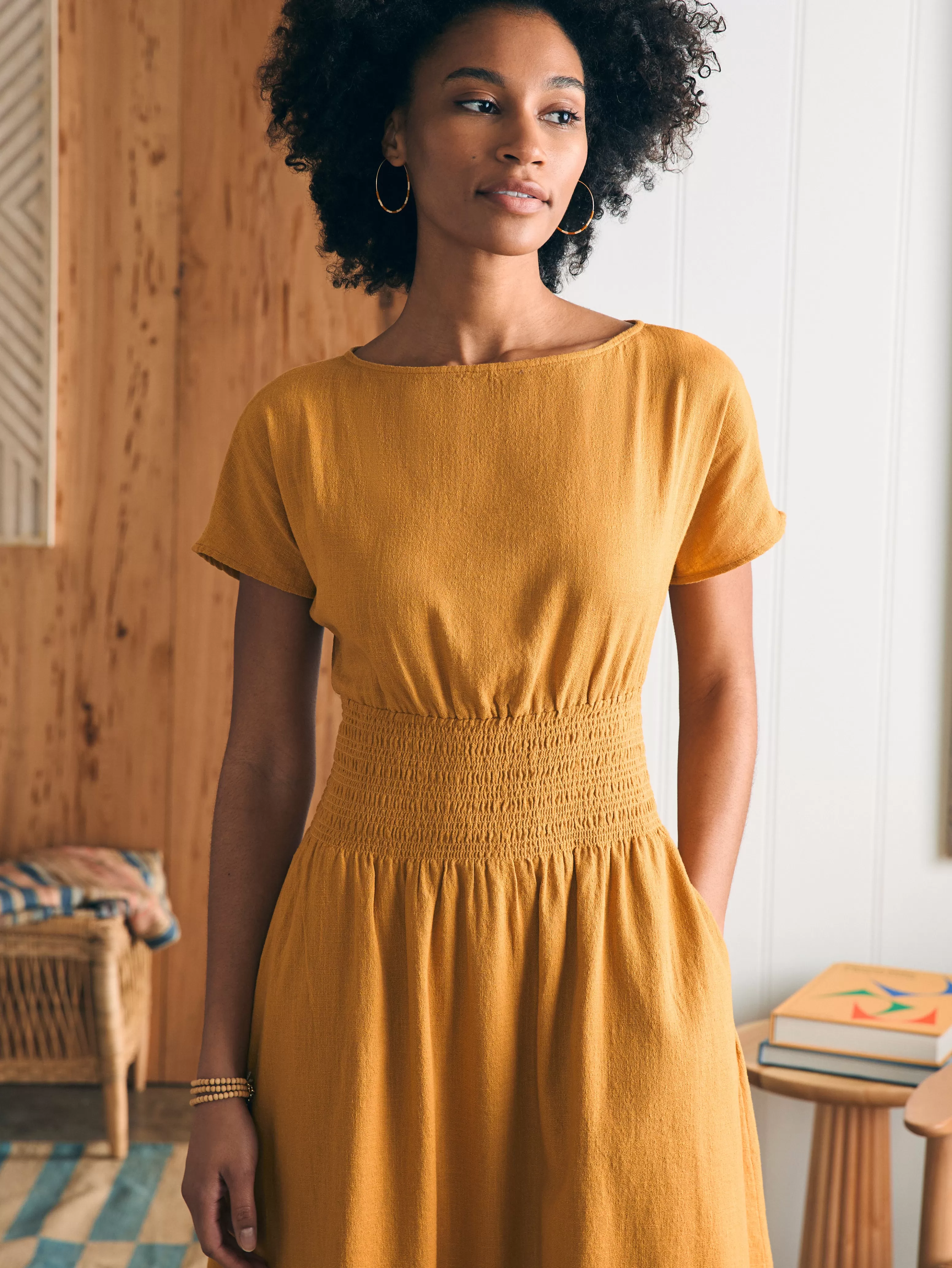 Coast To Coast Midi Dress - | Faherty Brand New