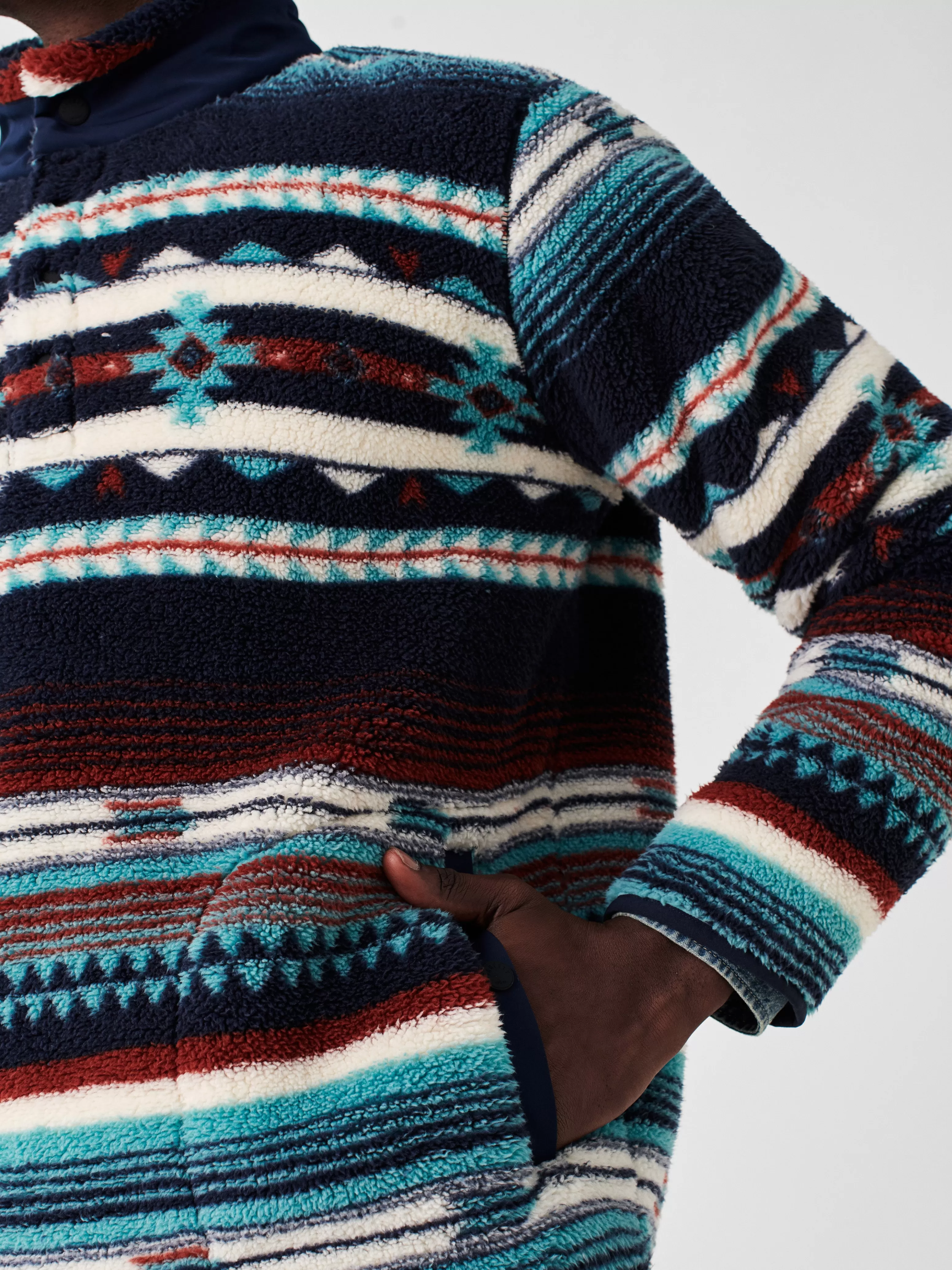 Doug Good Feather High Pile Fleece Popover - | Faherty Brand Cheap