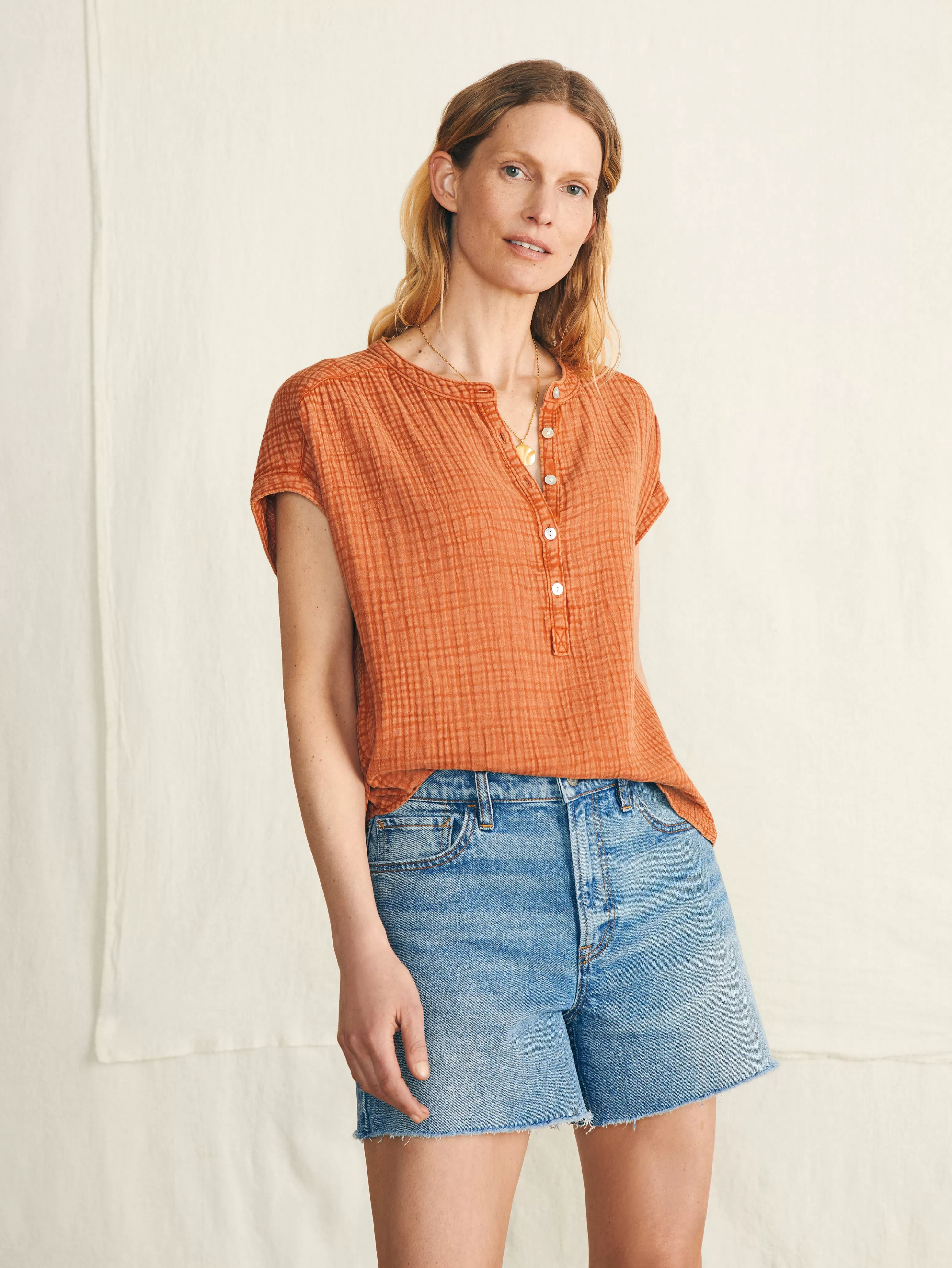 Dream Cotton Gauze Desmond Top - | Faherty Brand Best Sale