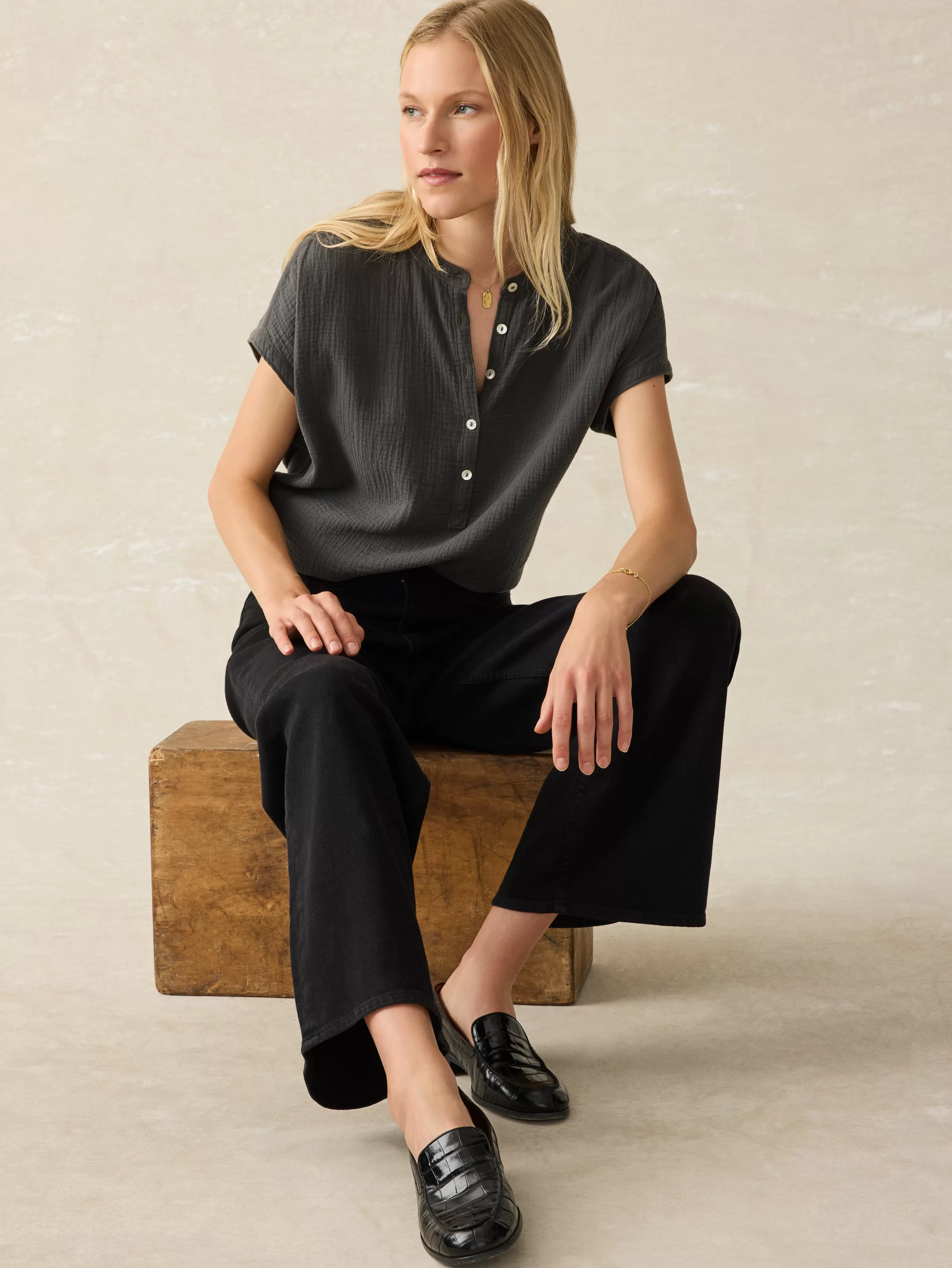 Dream Cotton Gauze Desmond Top - | Faherty Brand Online