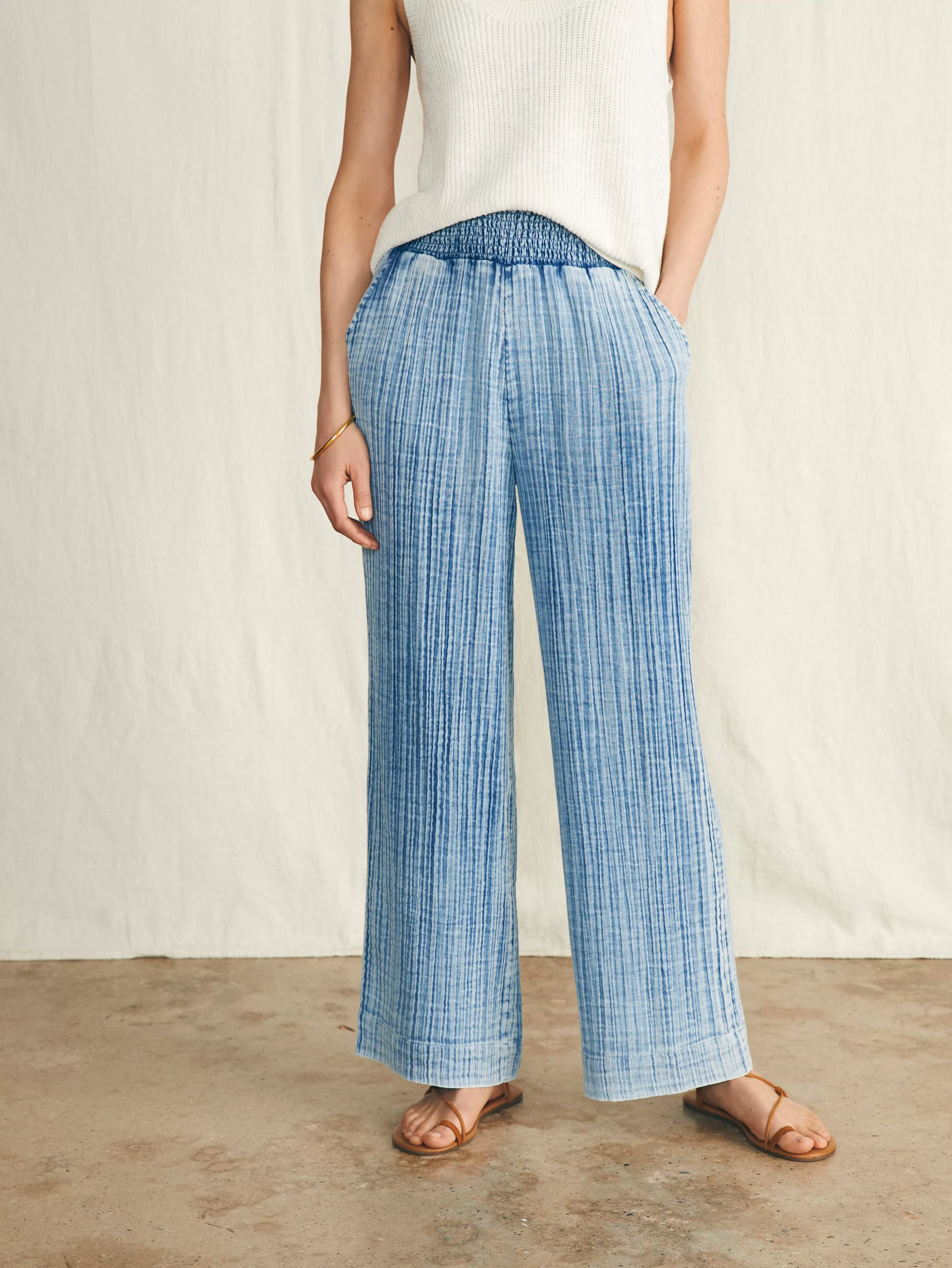 Dream Cotton Gauze Wide Leg Pant - | Faherty Brand Shop