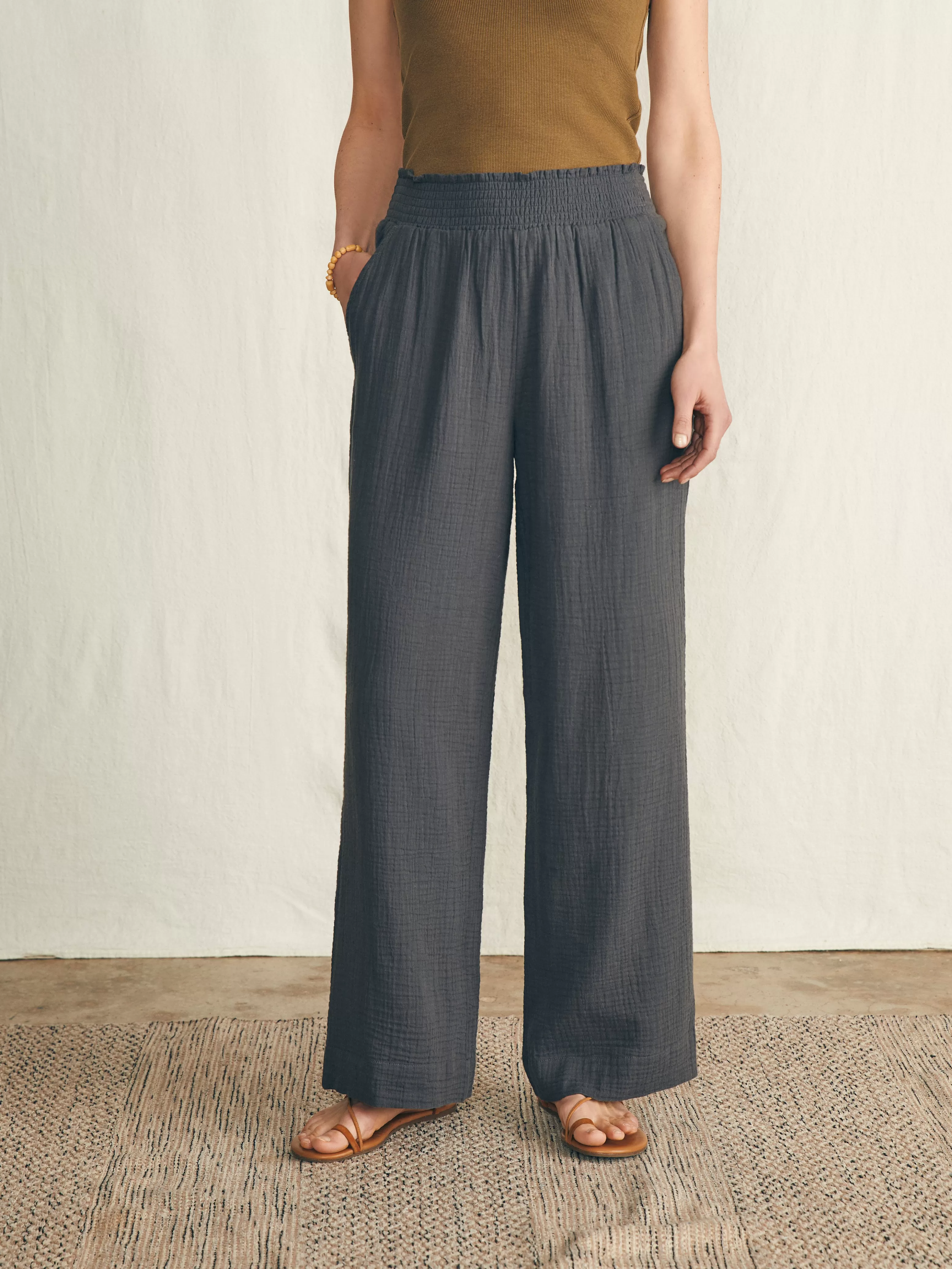 Dream Cotton Gauze Wide Leg Pant - | Faherty Brand Best