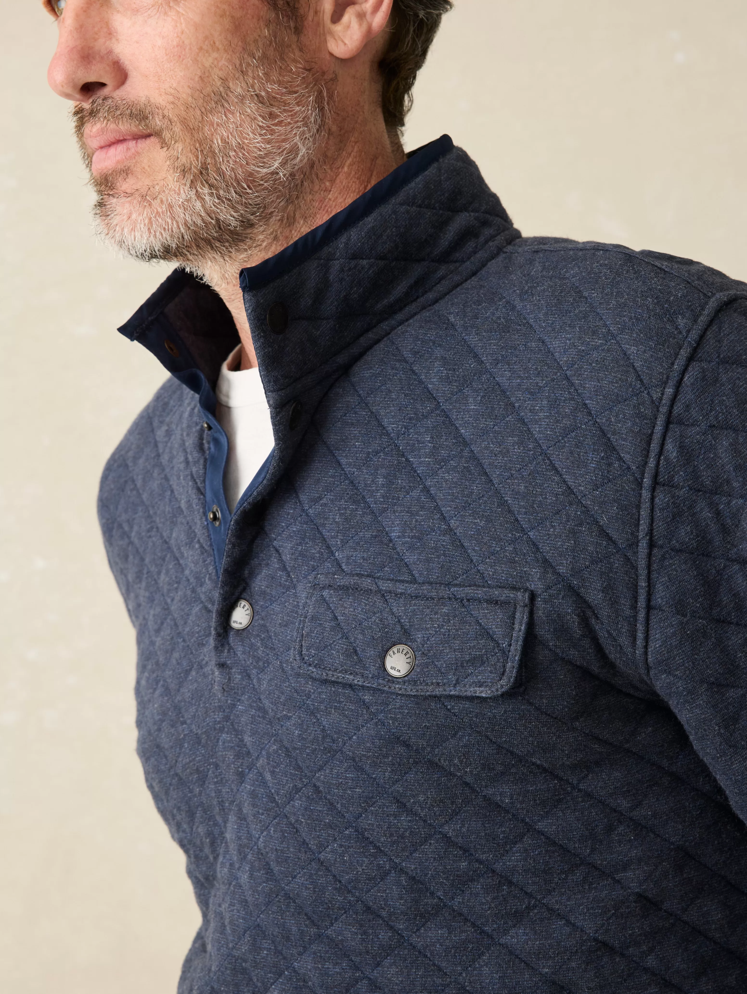 Epic Quilted Fleece Pullover - | Faherty Brand Discount