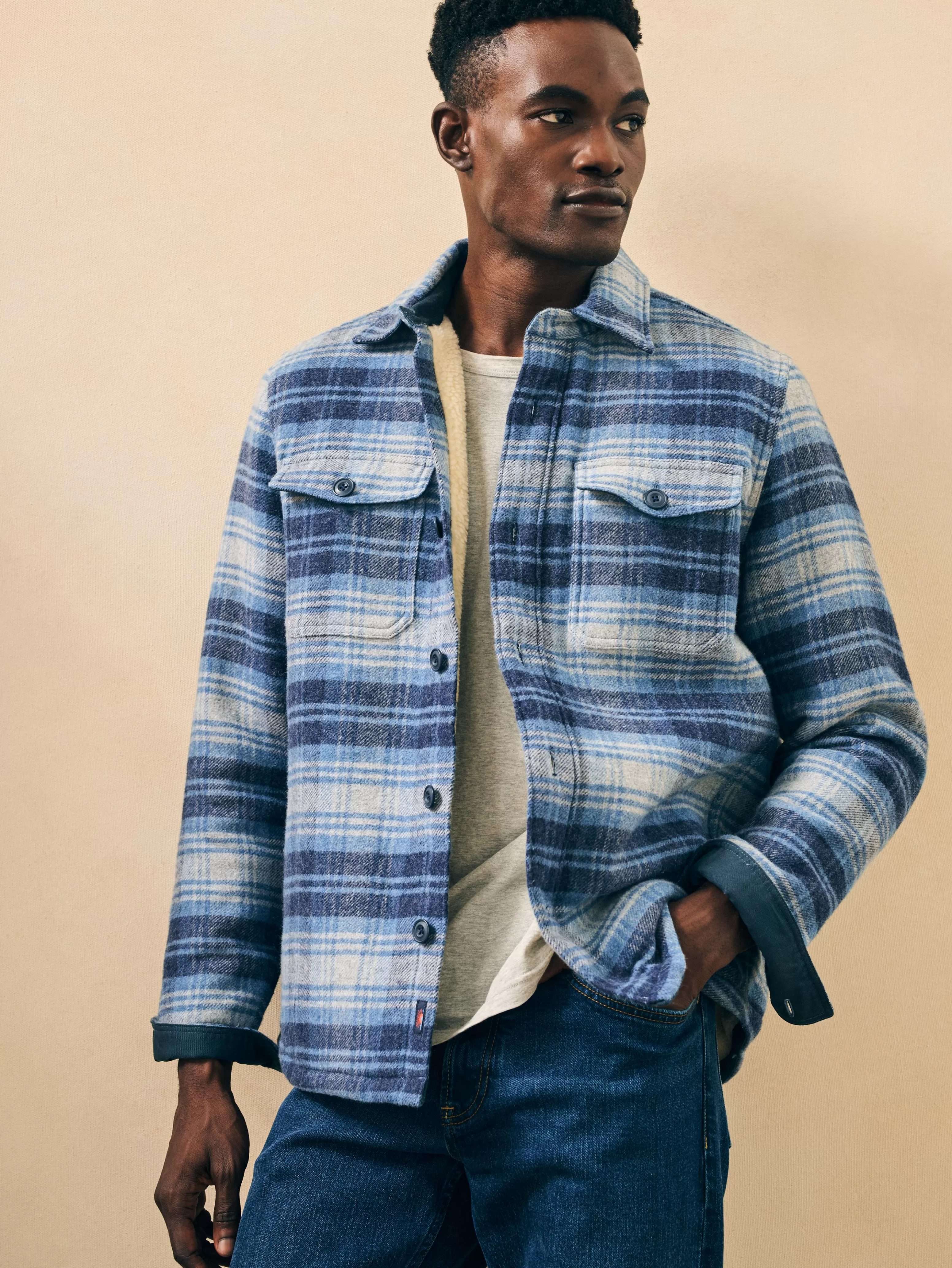 High Pile Fleece Lined Wool CPO - | Faherty Brand Shop