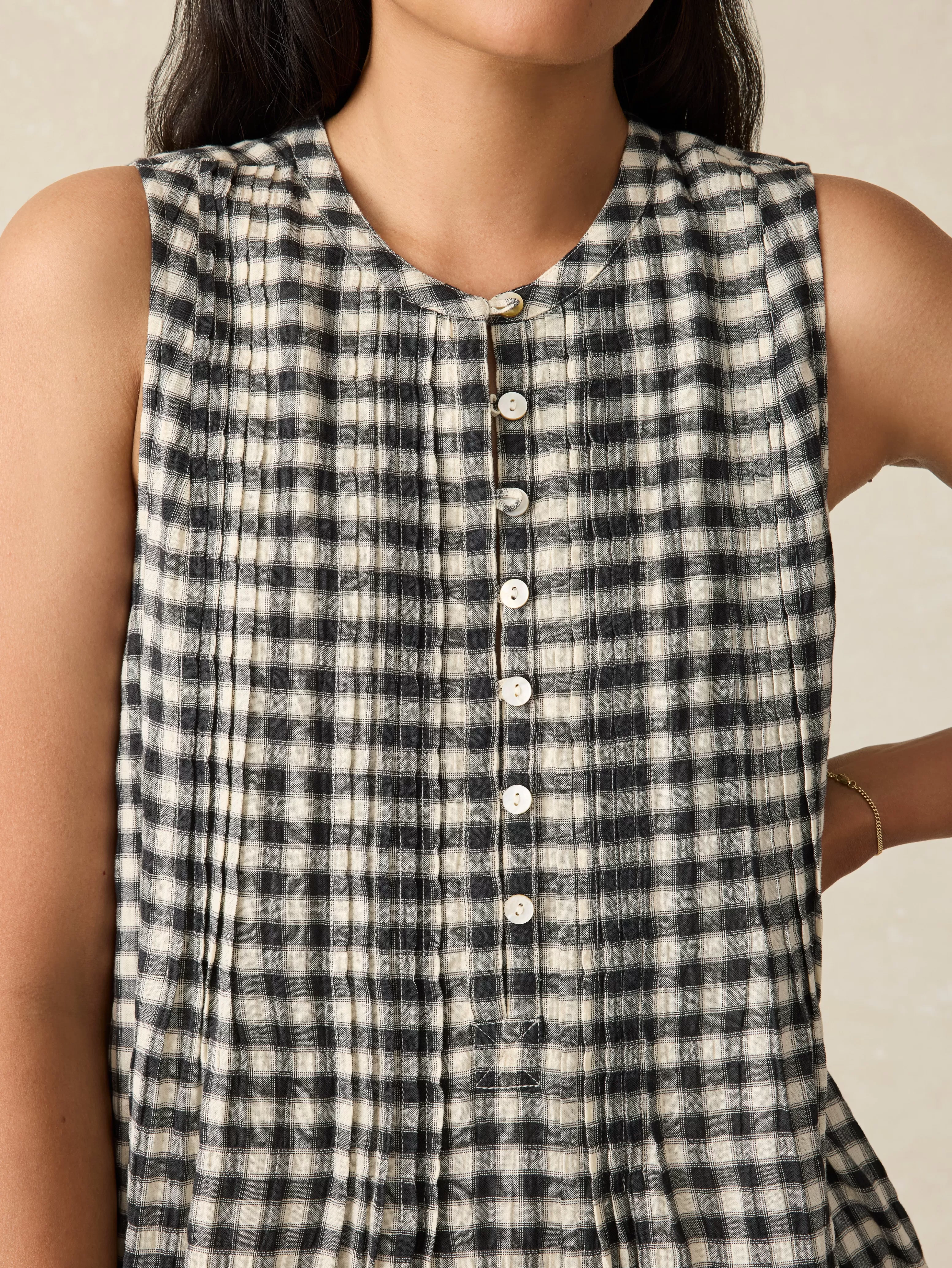 Isha Gingham Dress - | Faherty Brand Flash Sale