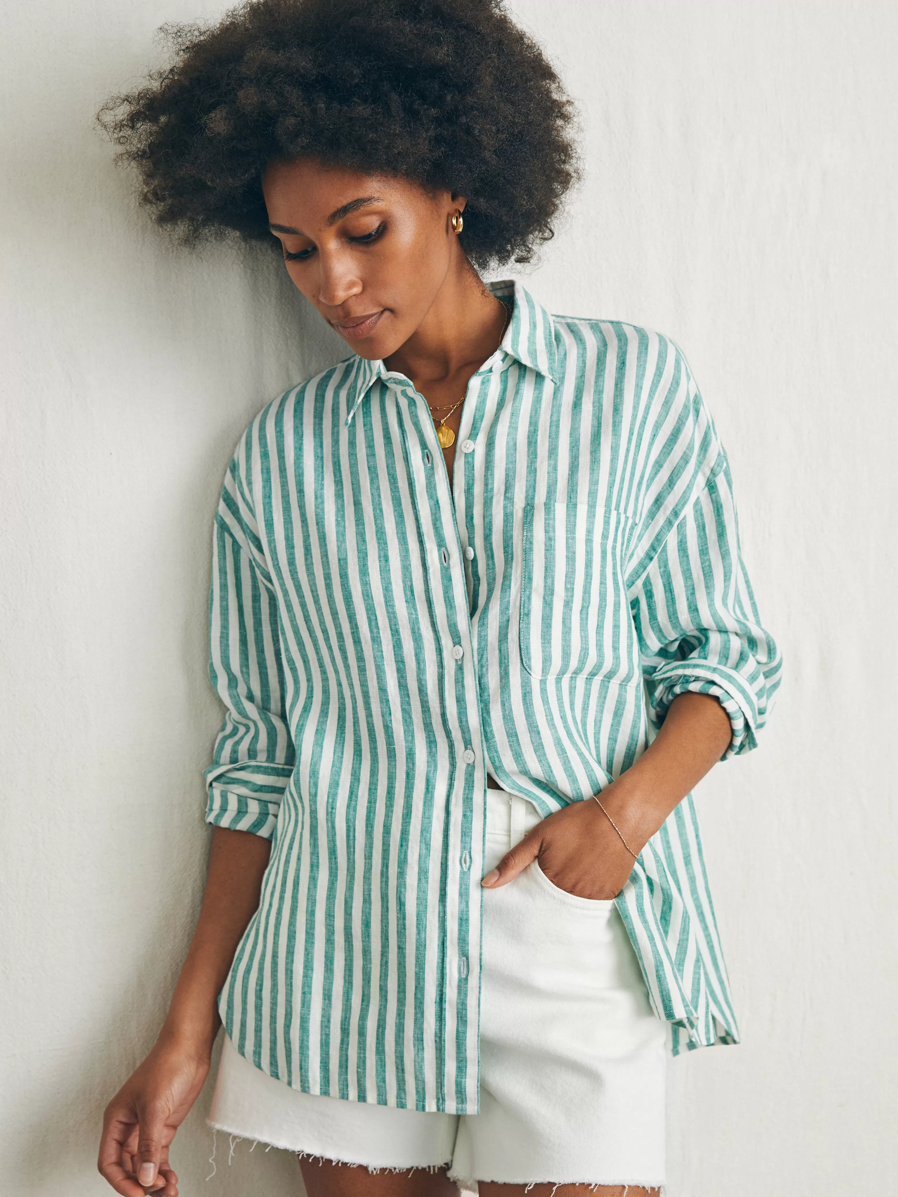 Laguna Linen Relaxed Shirt - | Faherty Brand Clearance