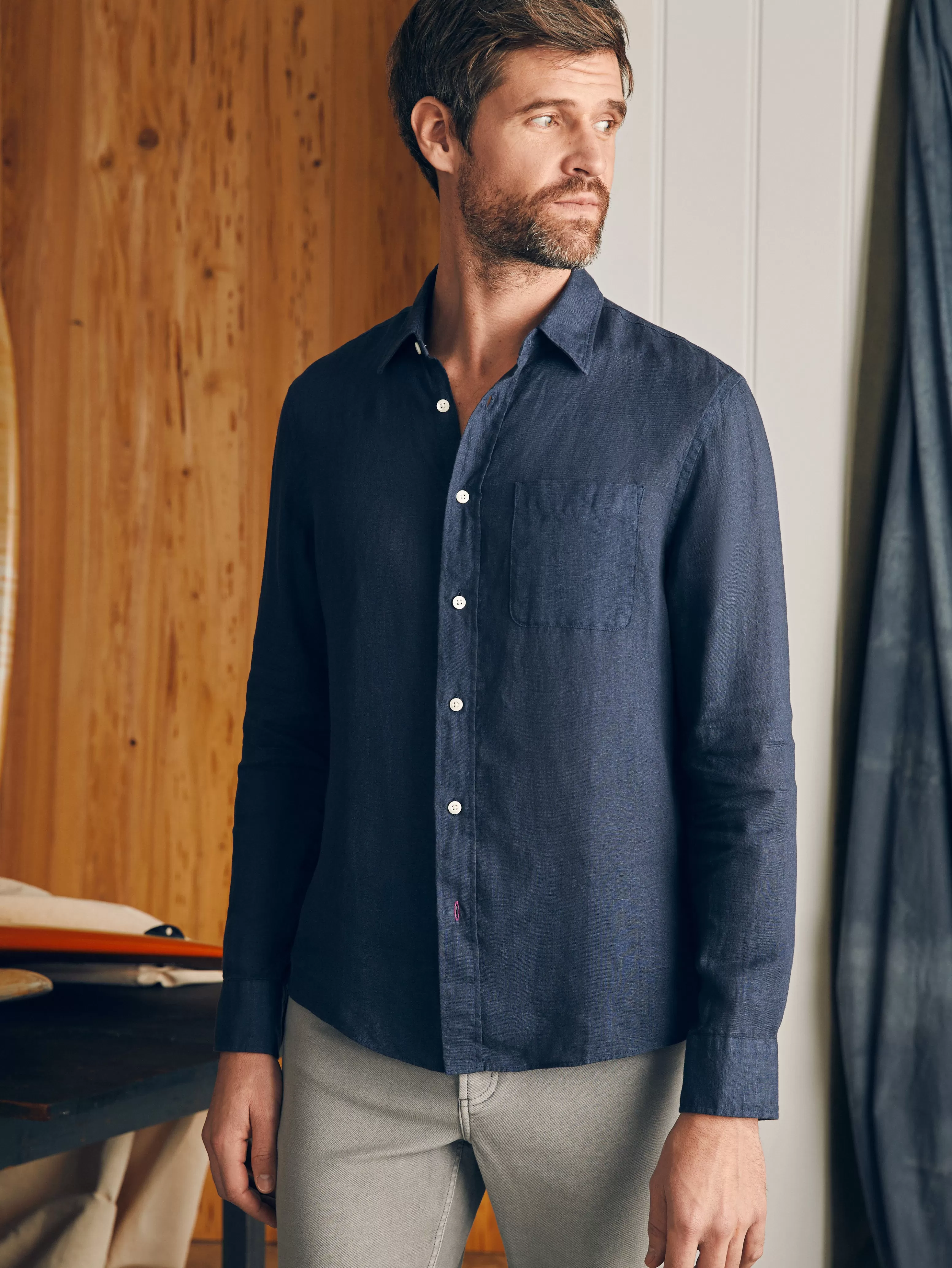 Laguna Linen Shirt - | Faherty Brand Discount