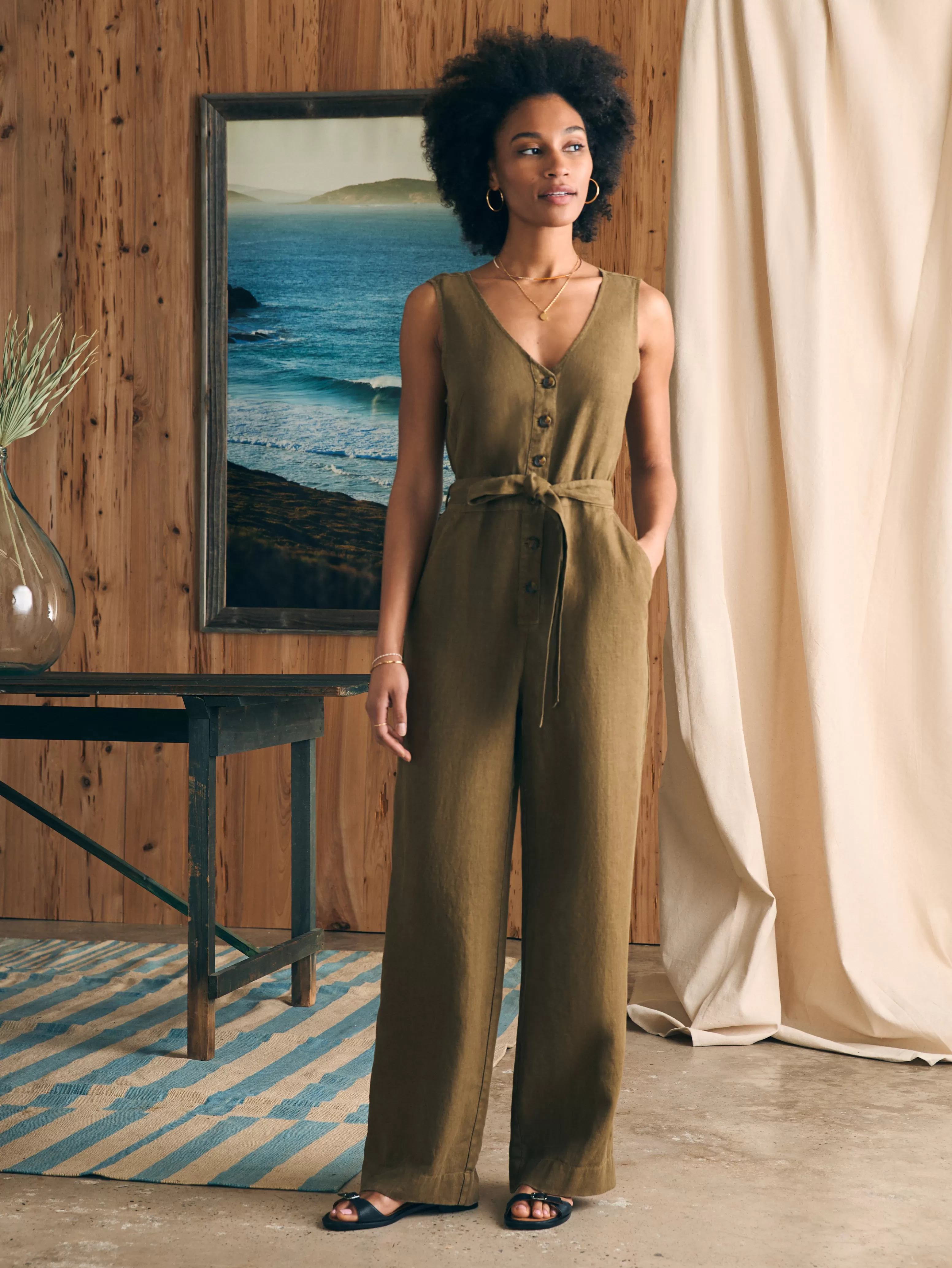 Linen Alina Jumpsuit - | Faherty Brand Best