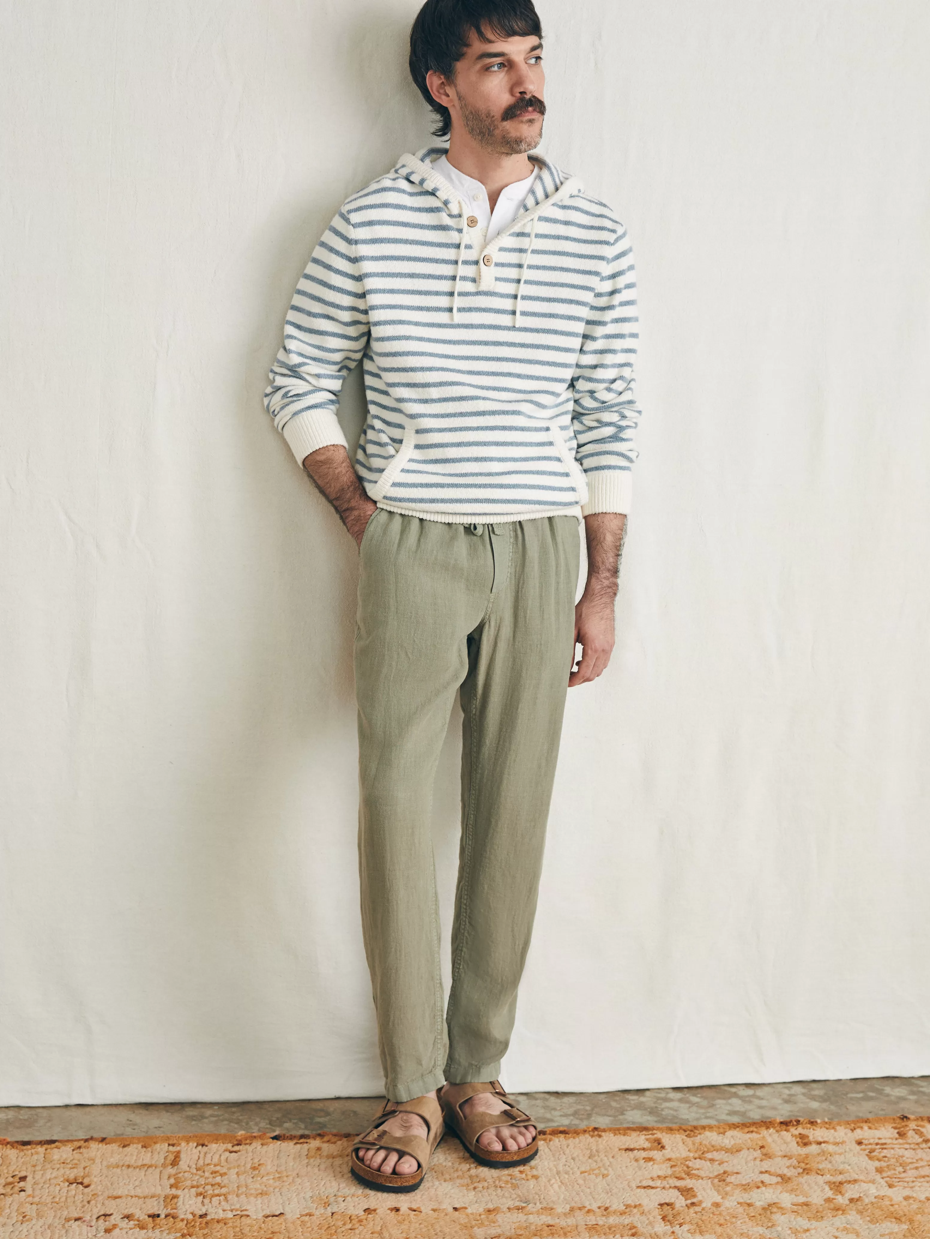 Linen Drawstring Pant - | Faherty Brand New