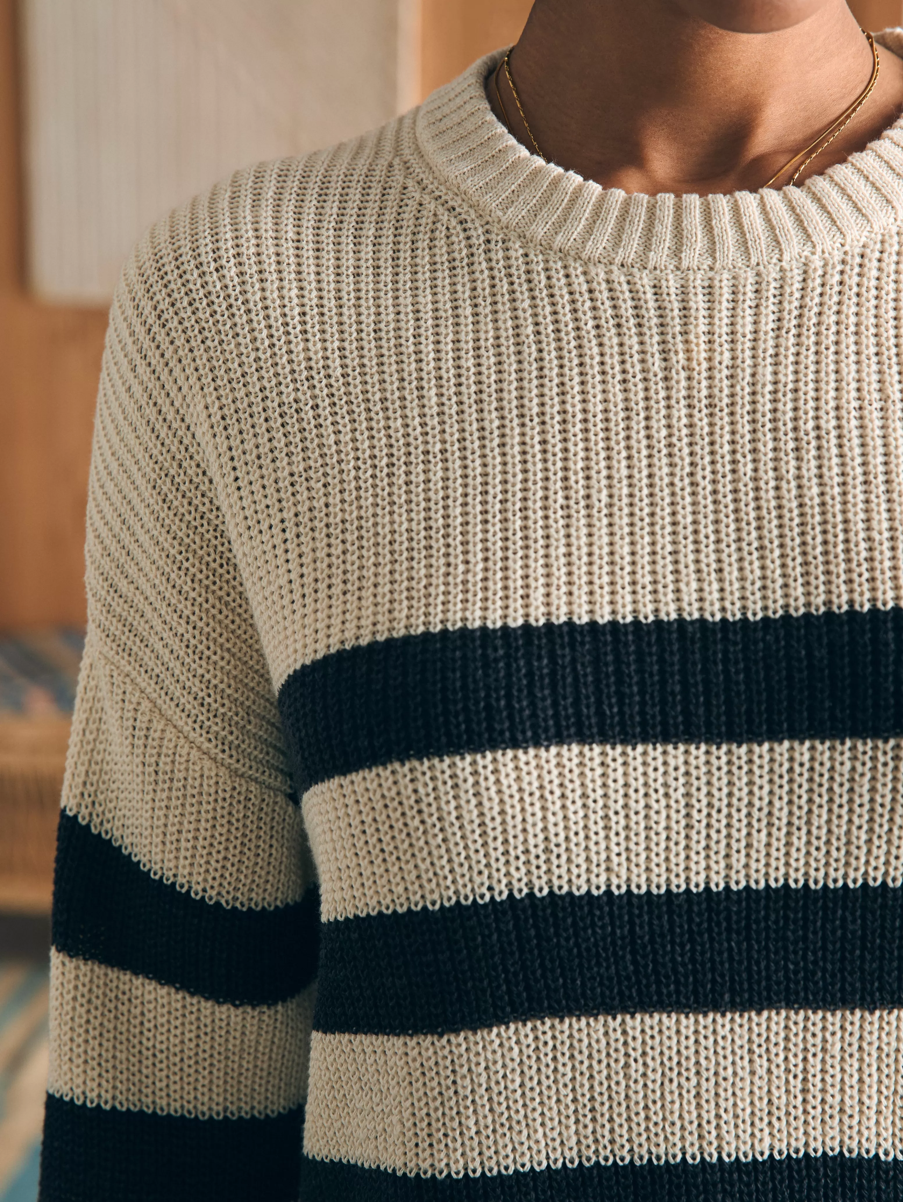 Miramar Linen Crew Sweater - | Faherty Brand Clearance