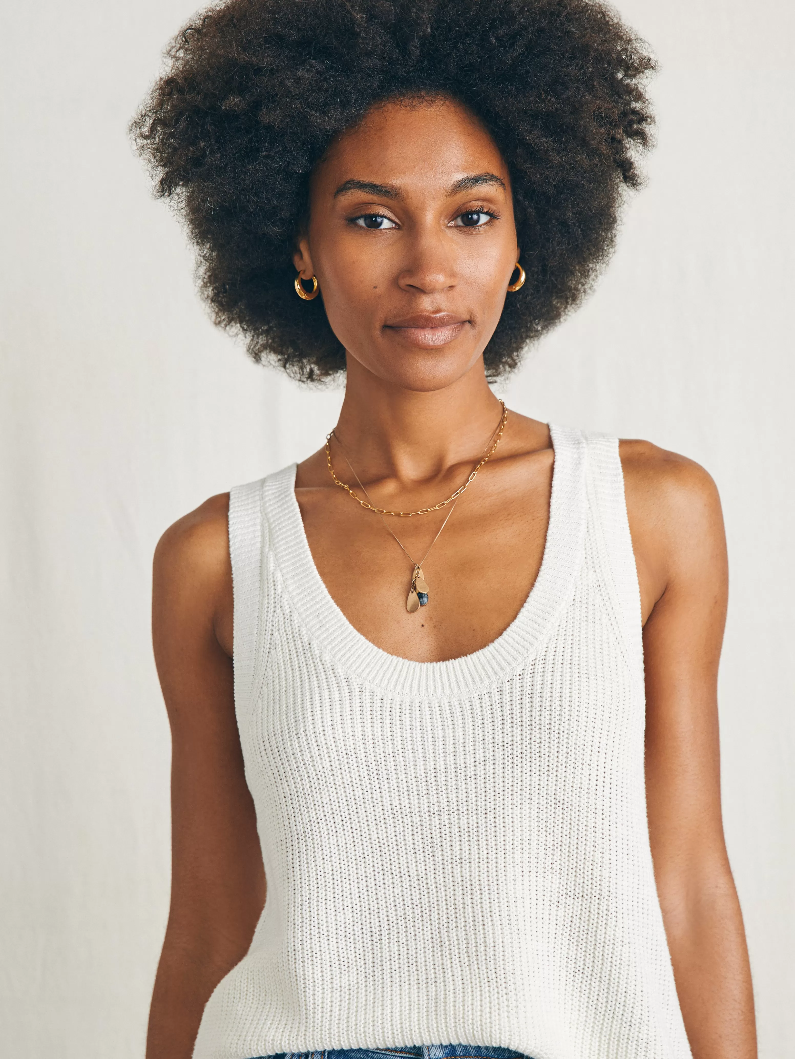 Miramar Linen Scoop Neck Tank - | Faherty Brand Cheap