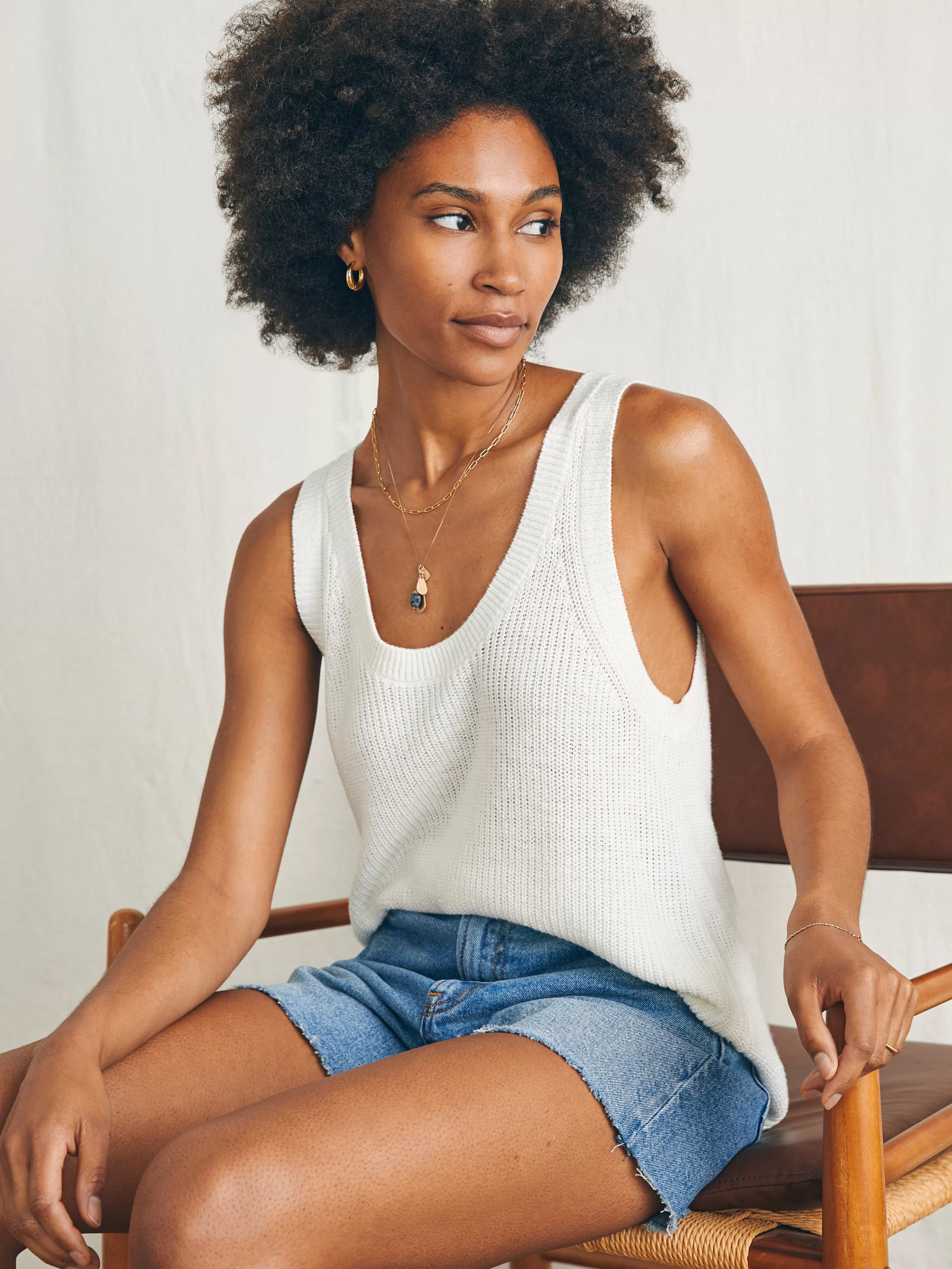 Miramar Linen Scoop Neck Tank - | Faherty Brand Cheap