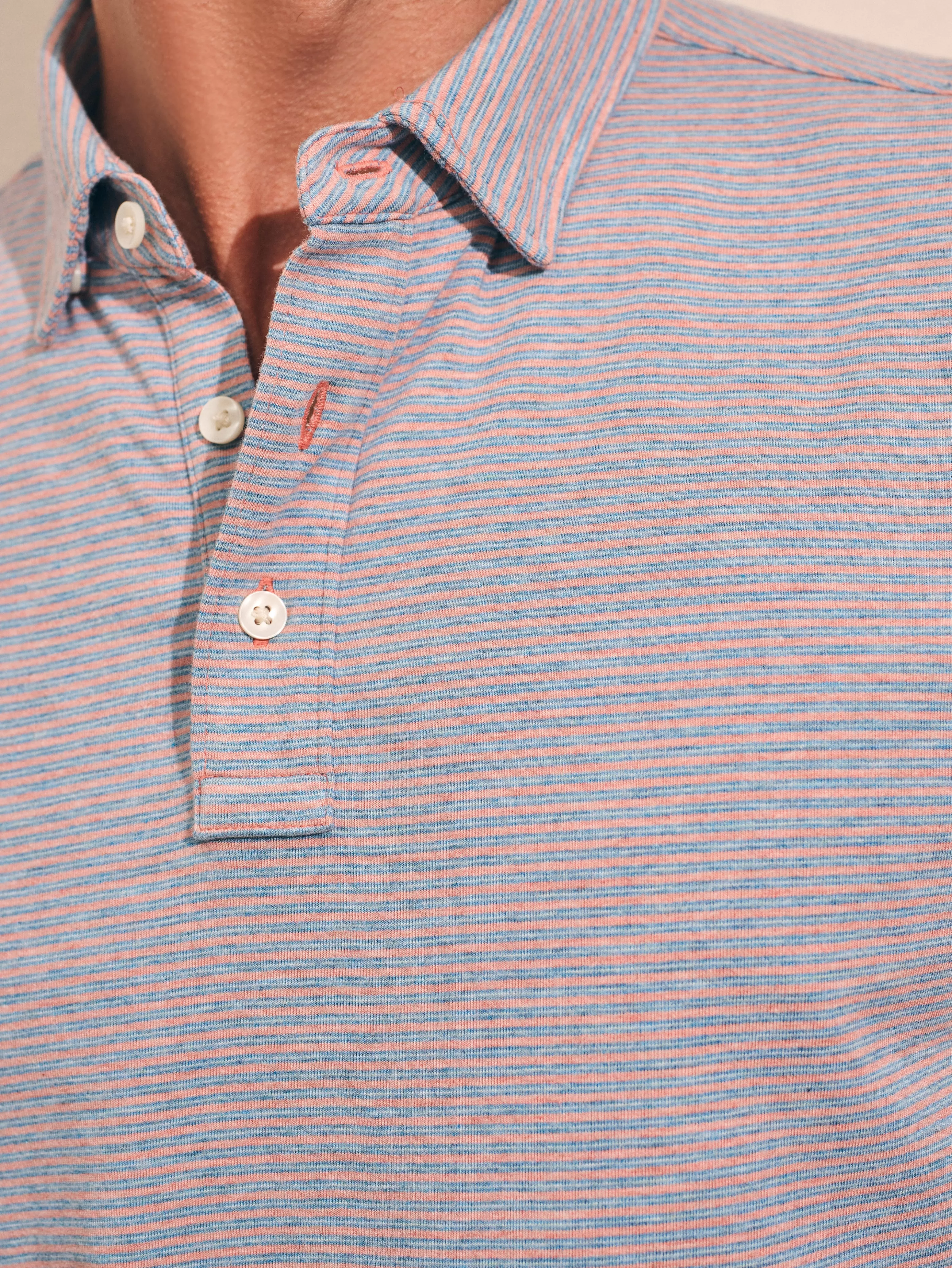 Movement™ Long-Sleeve Polo Shirt - | Faherty Brand New