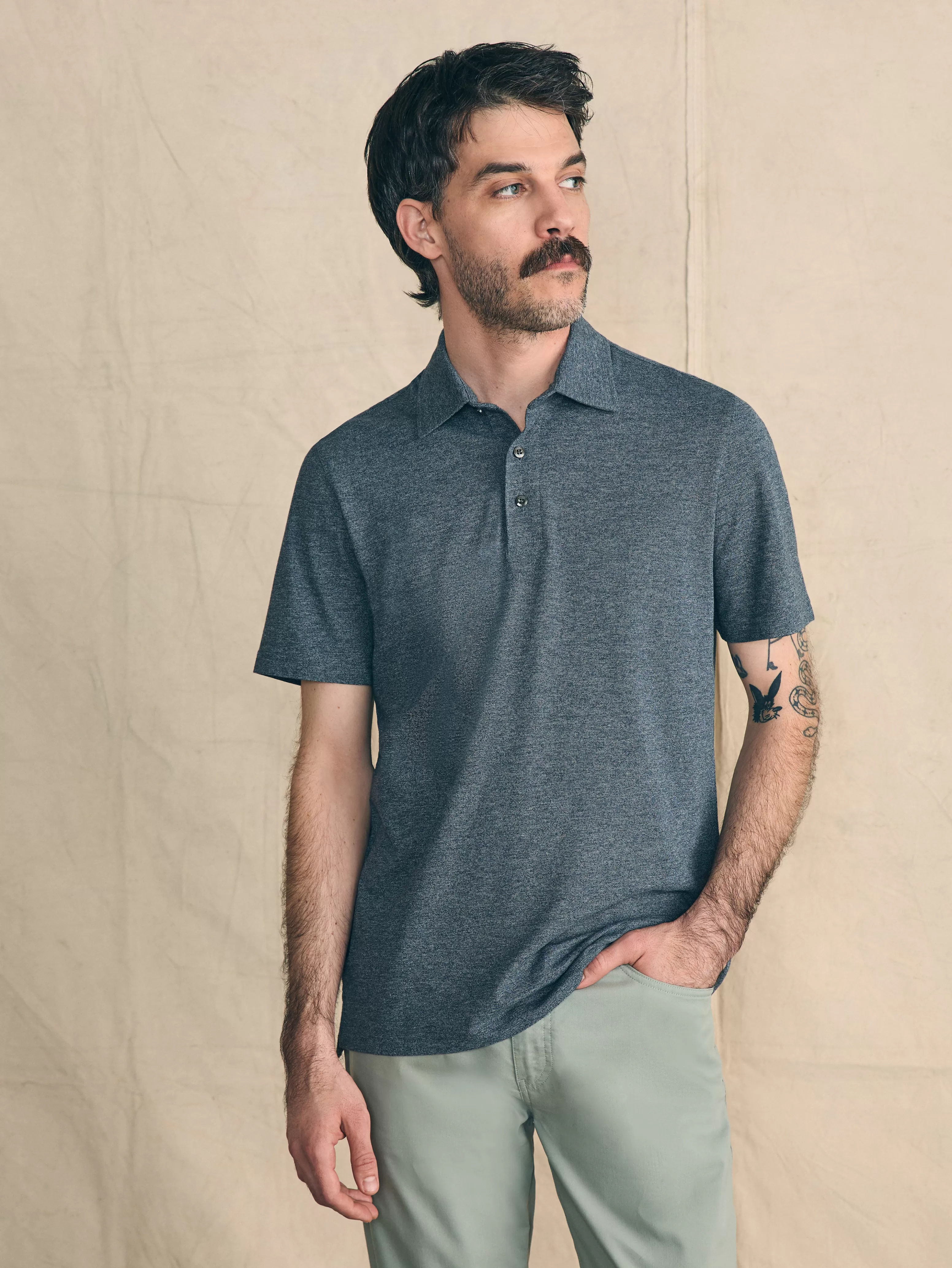 Movement™ Short-Sleeve Pique Polo Shirt - | Faherty Brand Clearance