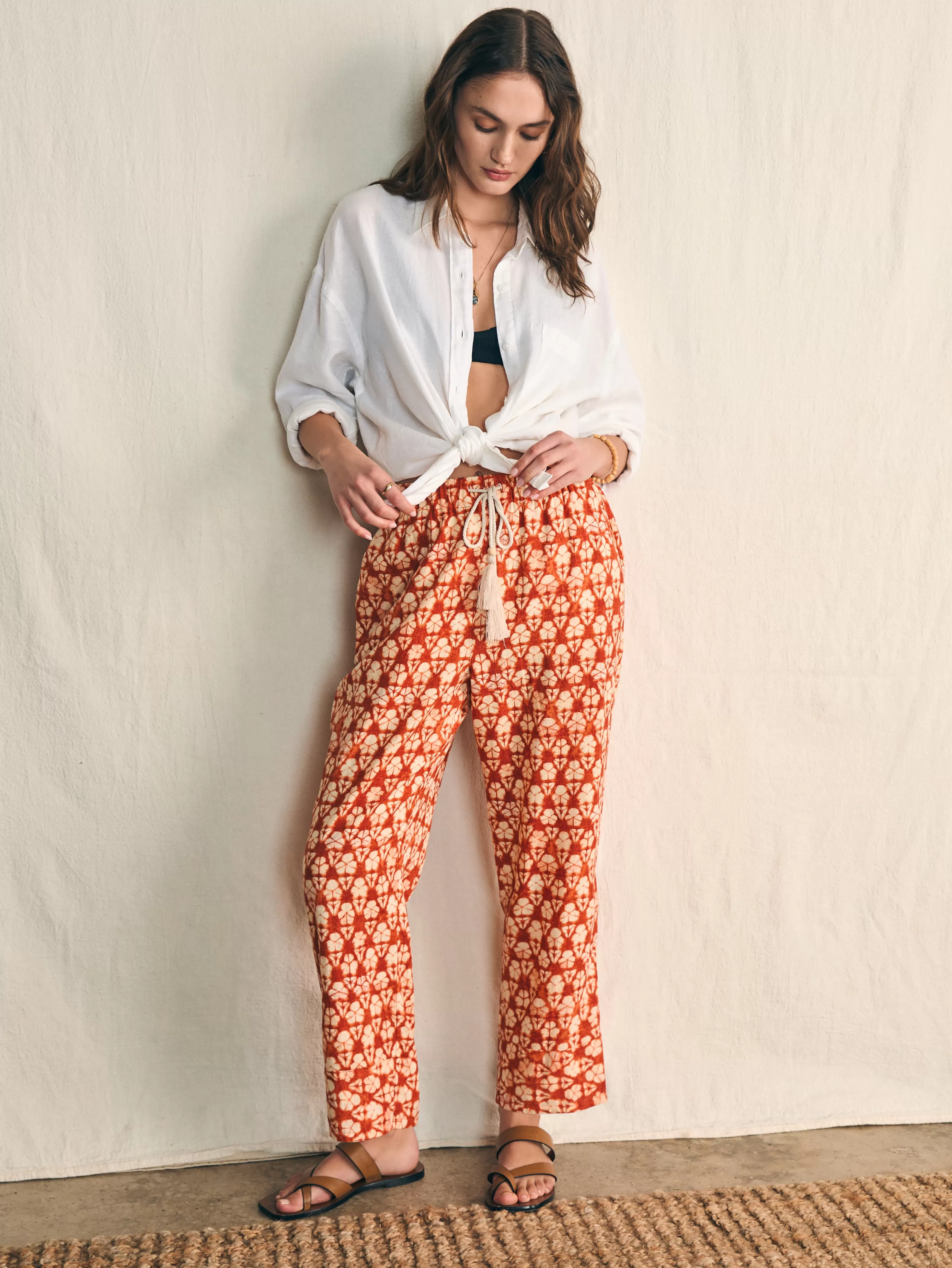 Pacific Beach Linen Pant - | Faherty Brand Flash Sale