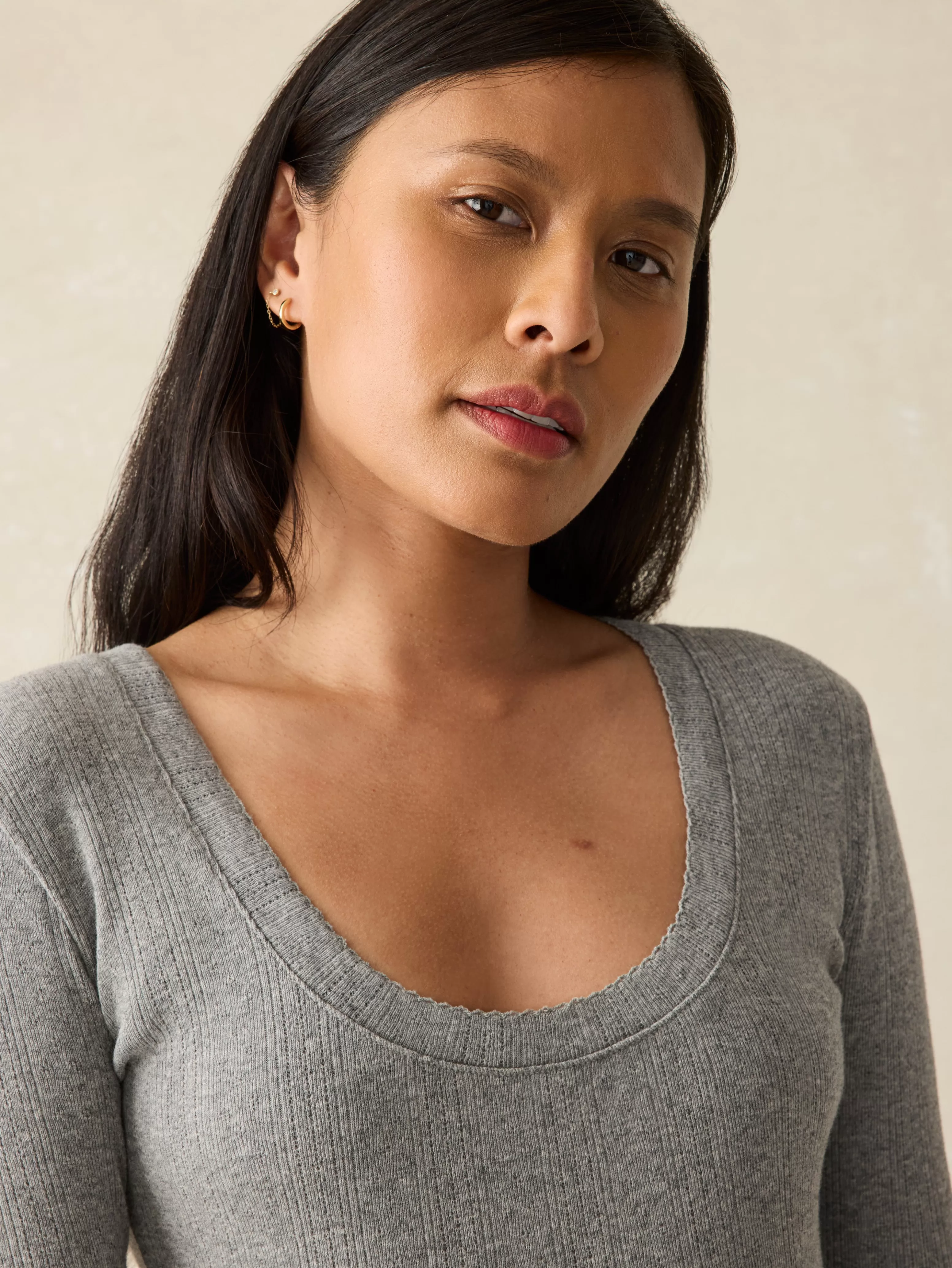 Pacific Pointelle Scoop Neck - | Faherty Brand Clearance