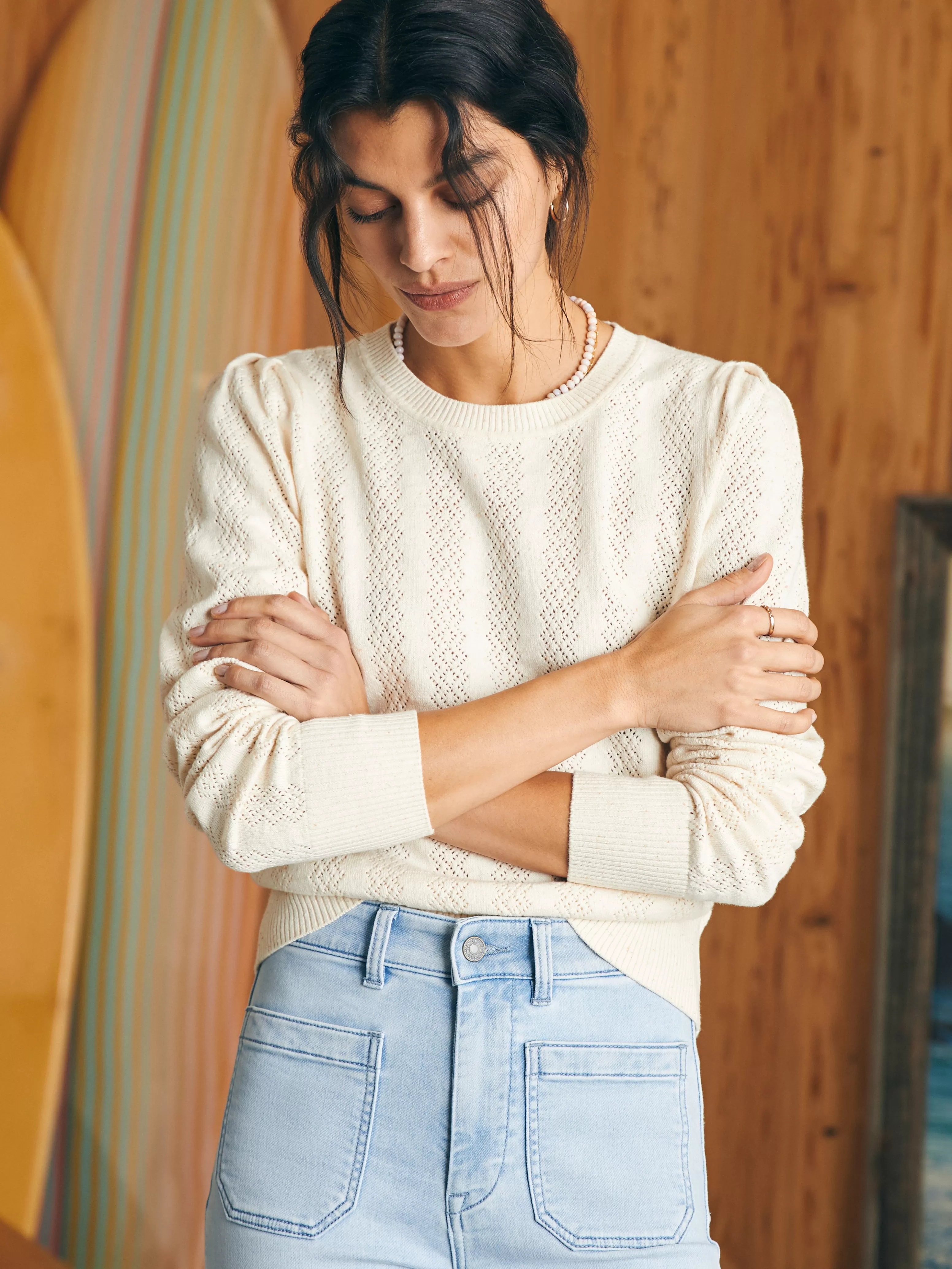 Pointelle Lola Sweater - | Faherty Brand Cheap