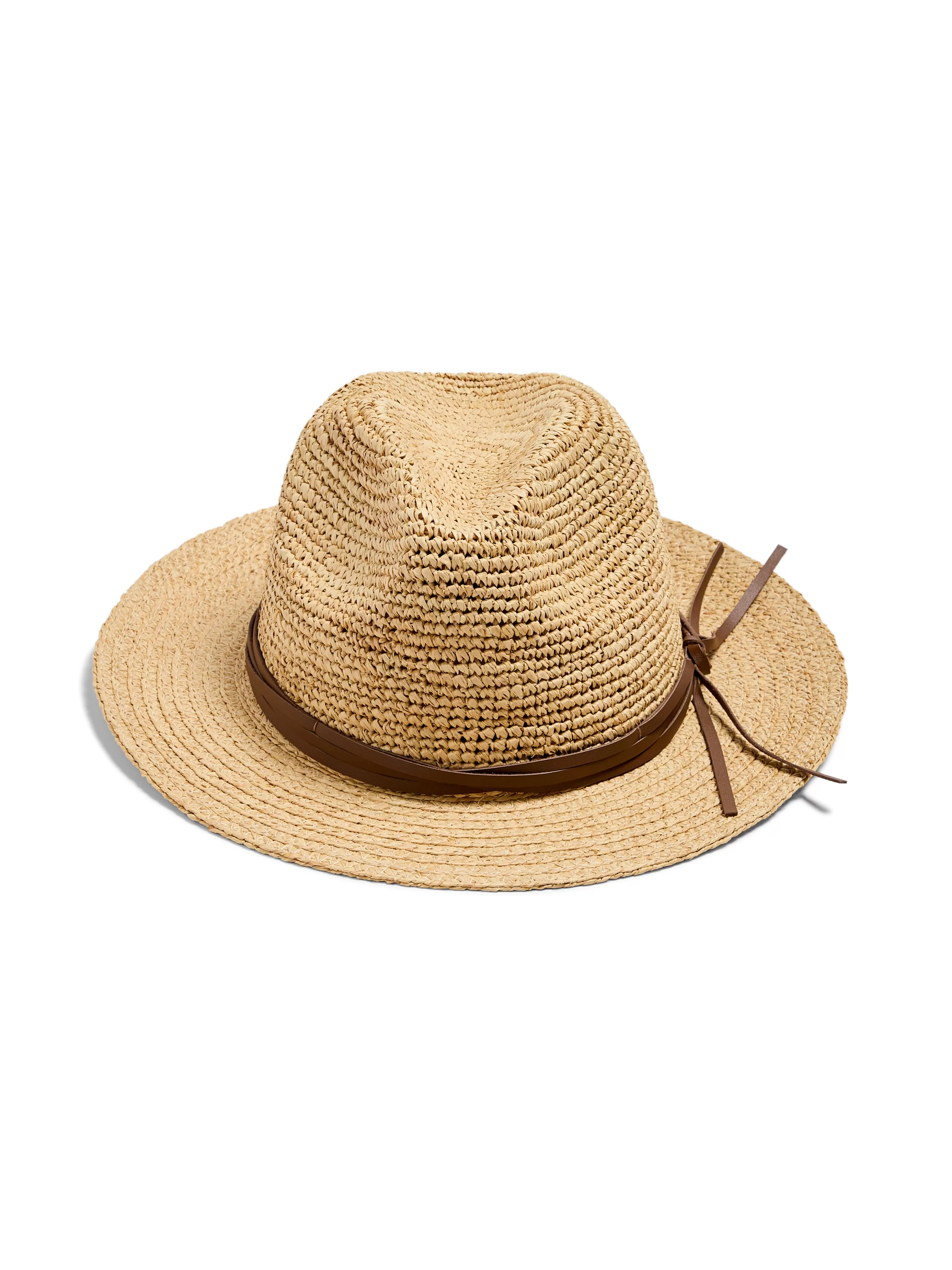 Raffia Trim Crochet Fedora - | Faherty Brand Shop