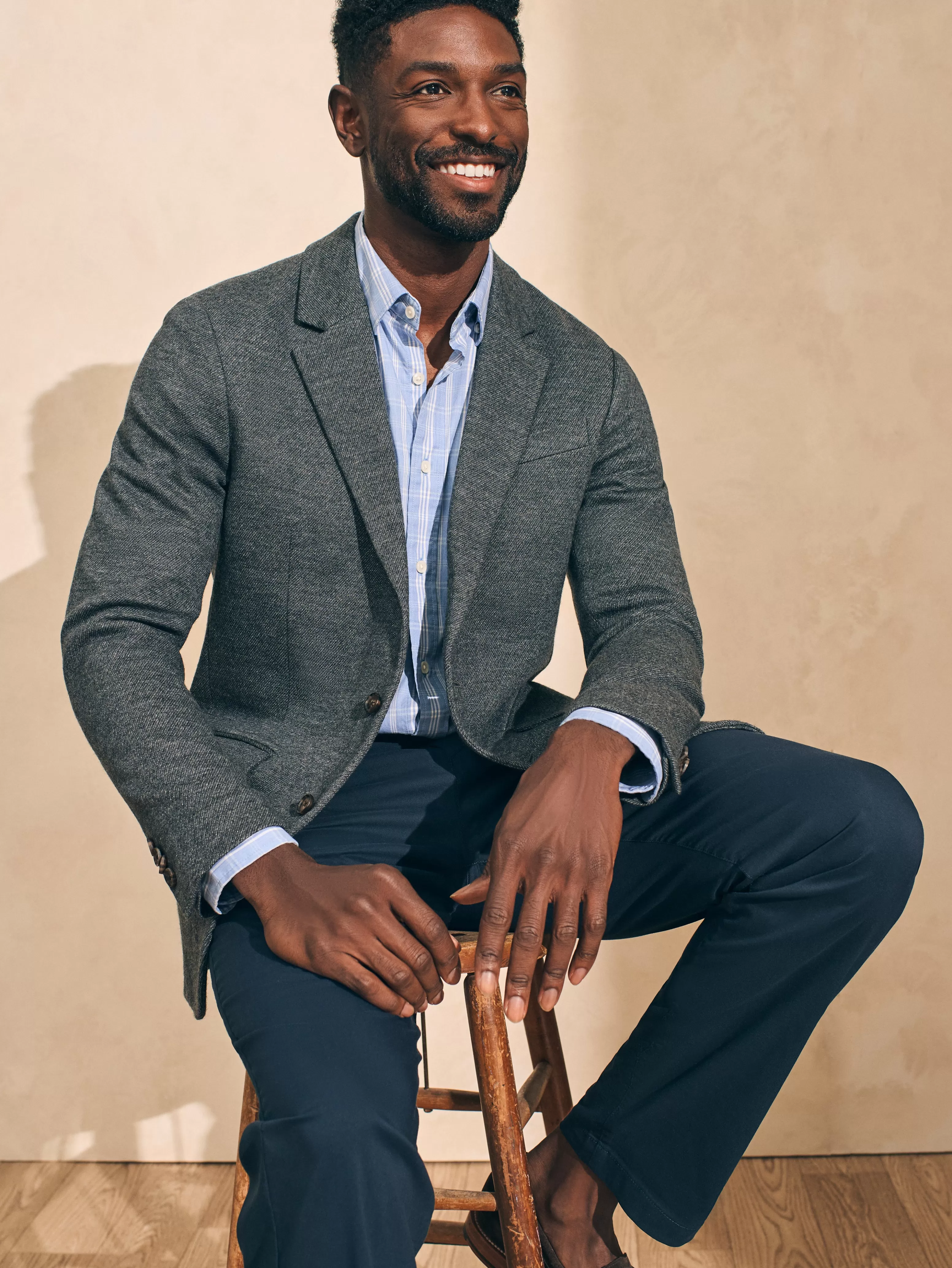 Reserve Twill Knit Blazer - | Faherty Brand Flash Sale