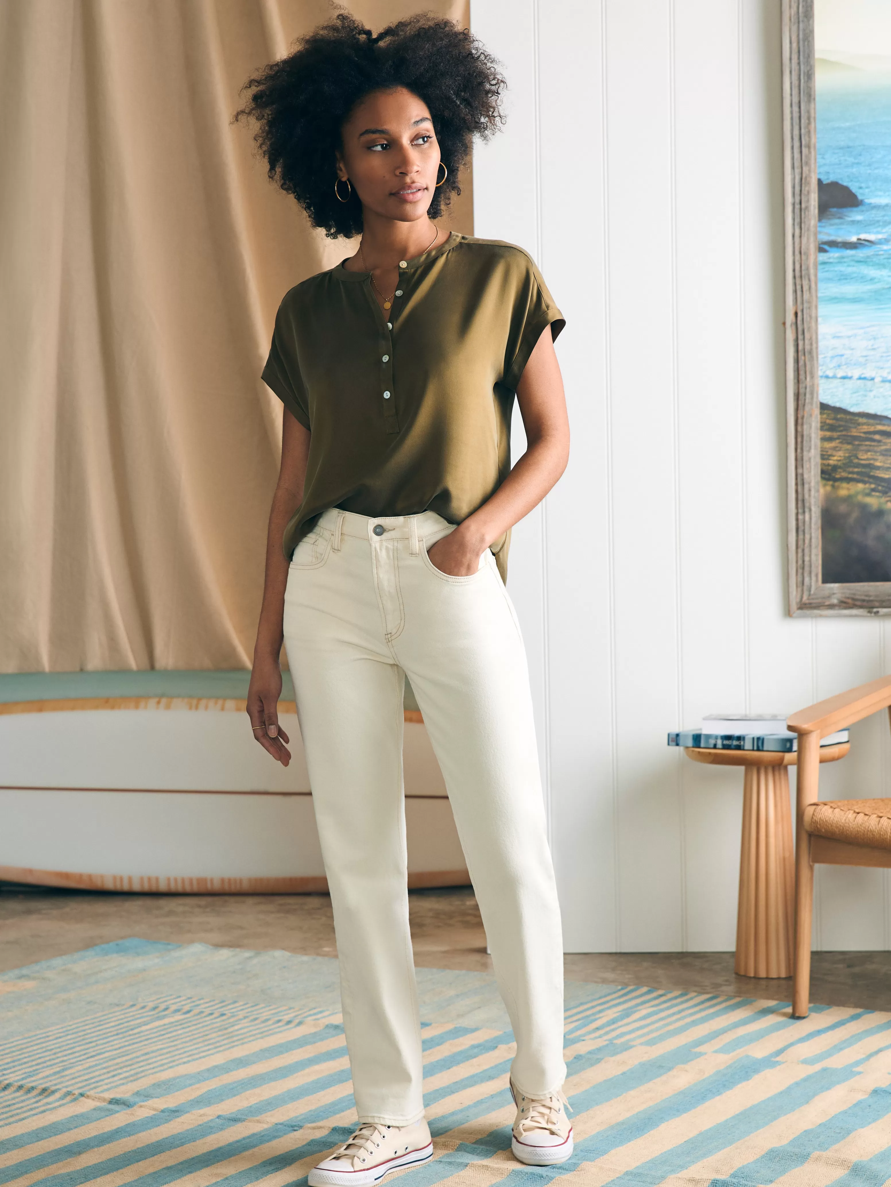 Sandwashed Silk Desmond Top - | Faherty Brand Sale