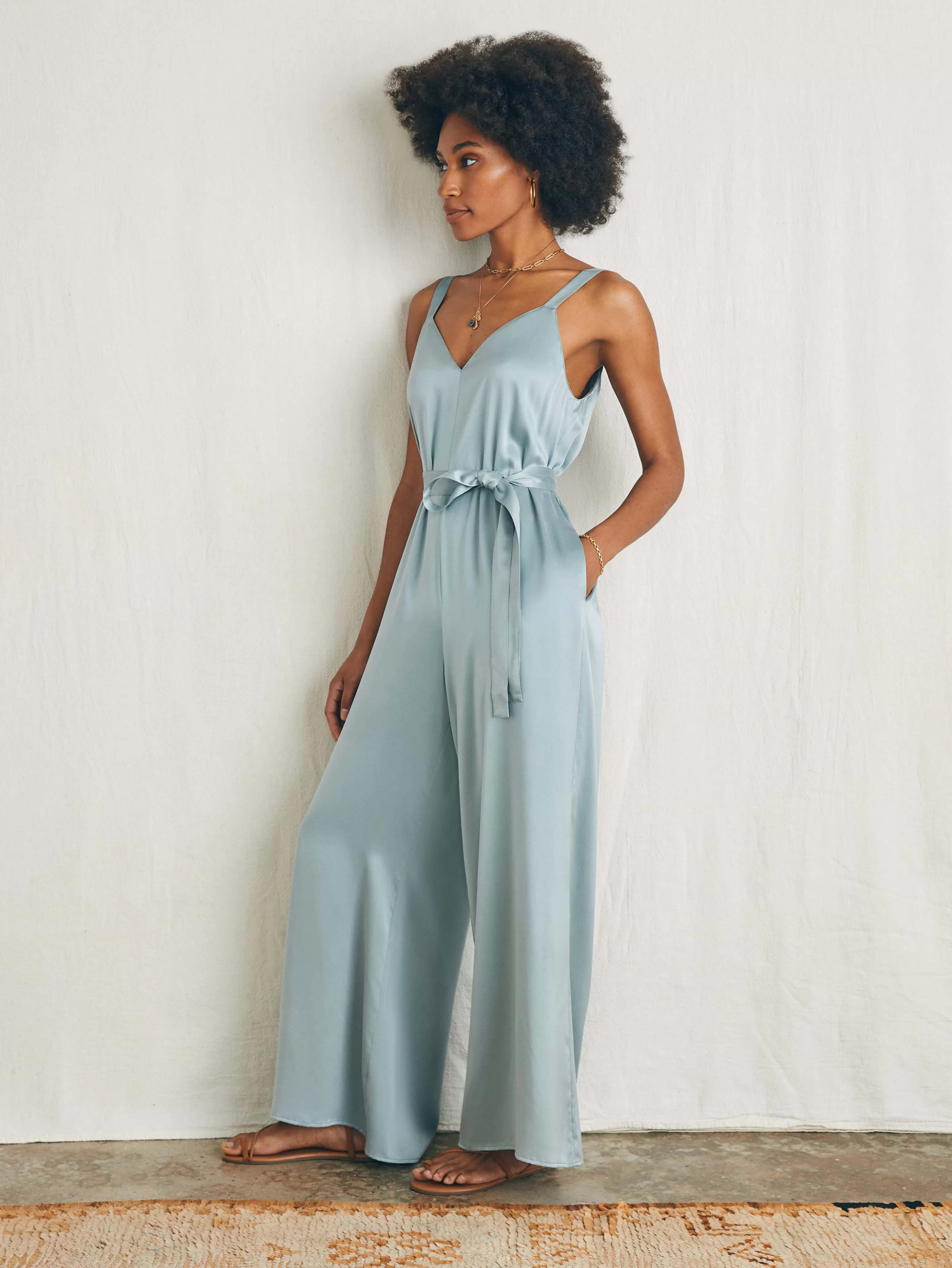 Sandwashed Silk Jumpsuit - | Faherty Brand Fashion