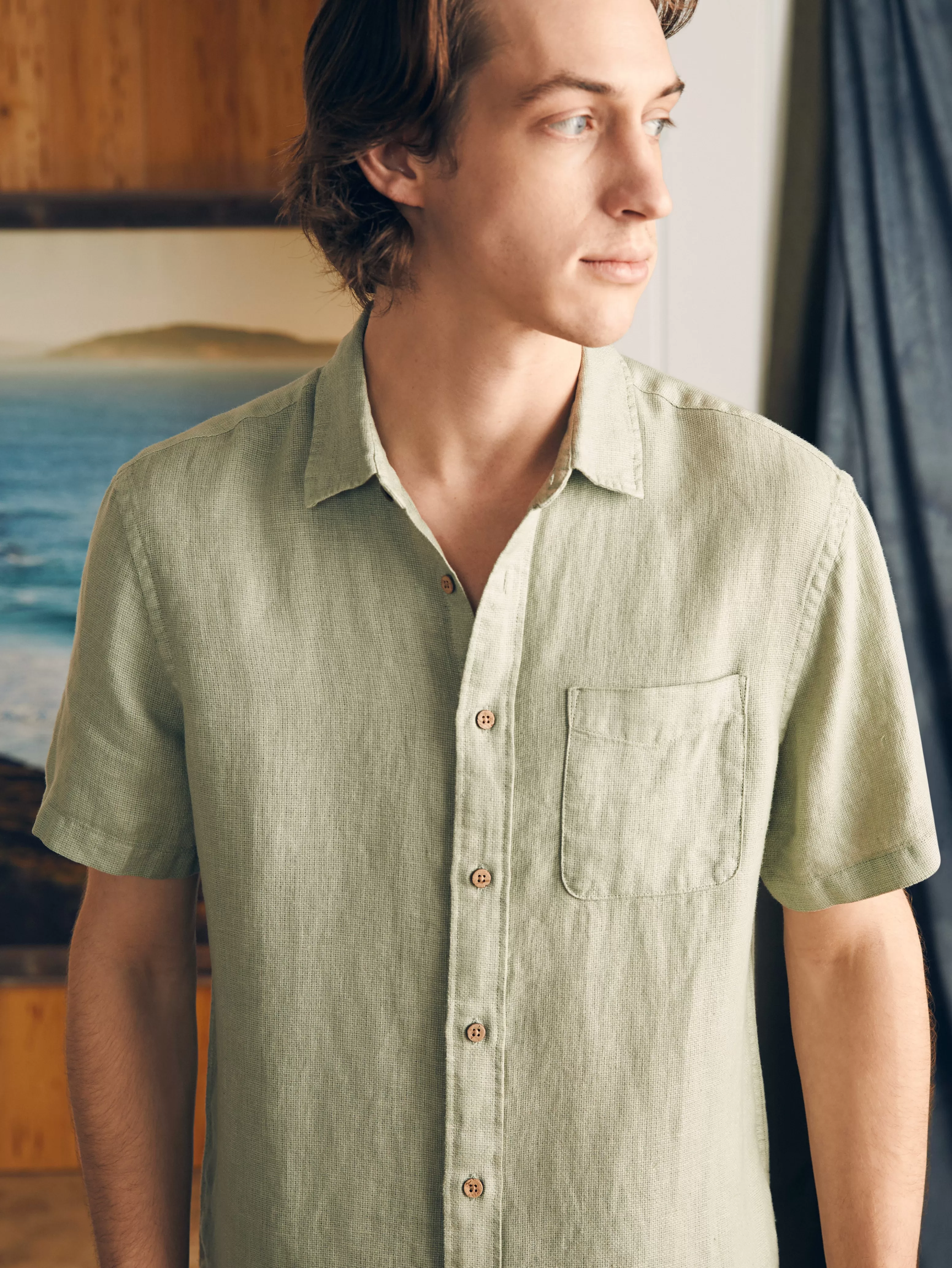 Short-Sleeve Palma Linen Shirt - | Faherty Brand Hot