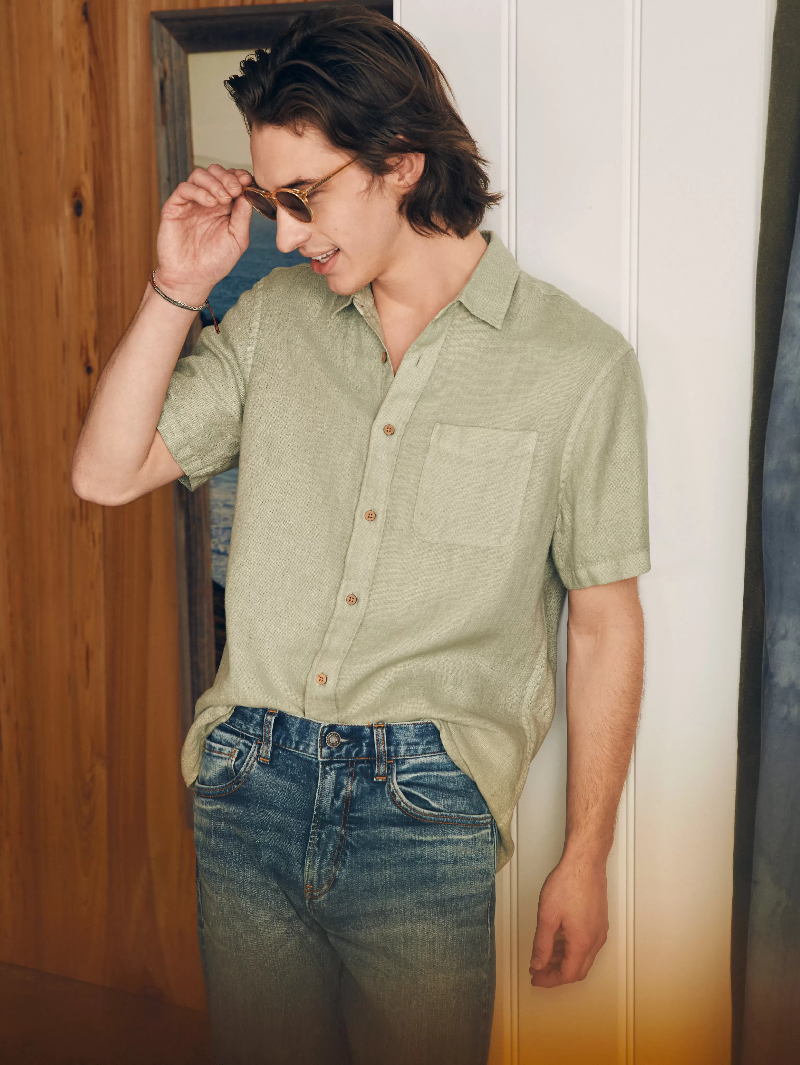 Short-Sleeve Palma Linen Shirt - | Faherty Brand Hot