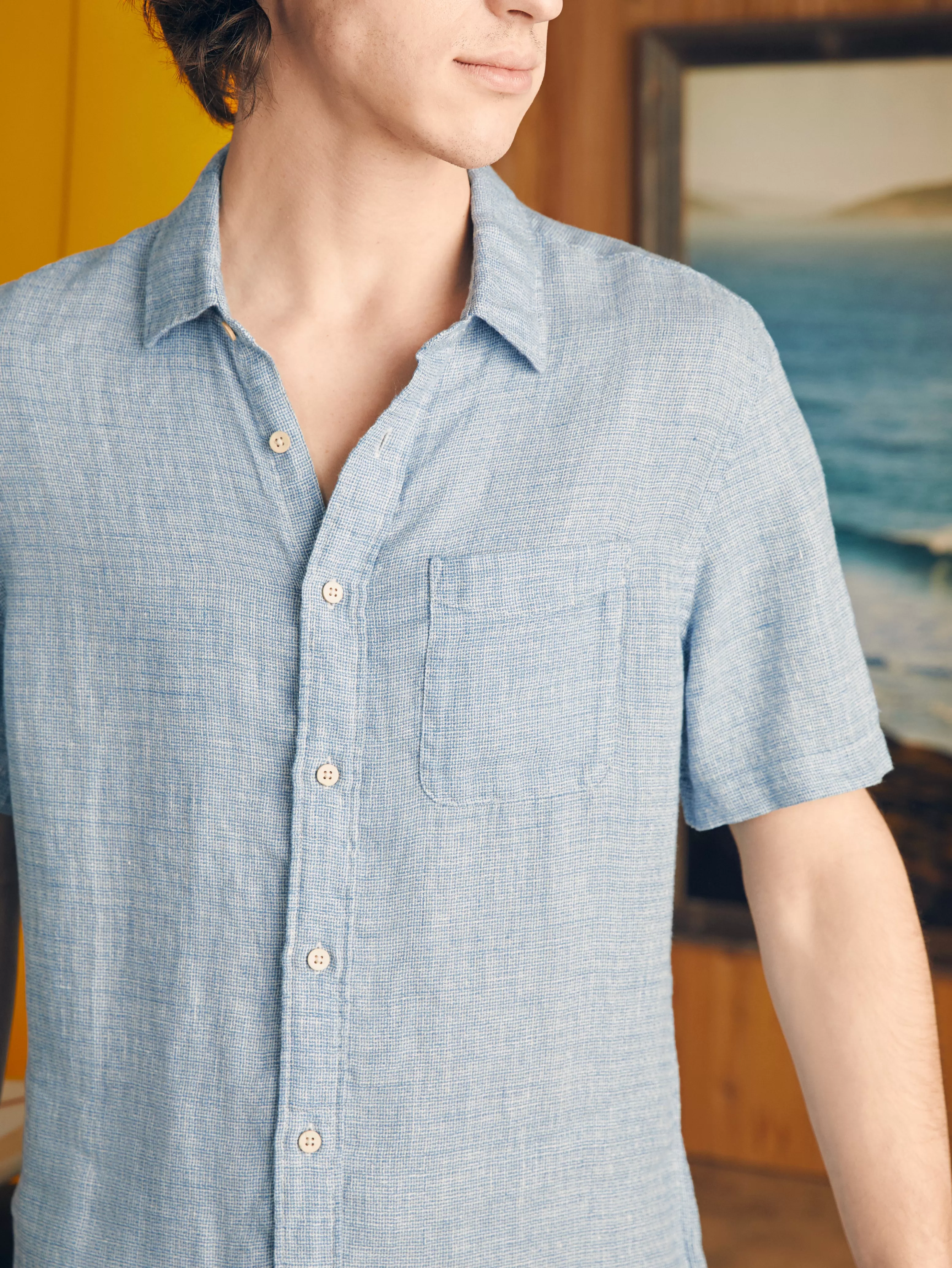 Short-Sleeve Palma Linen Shirt (Tall) - | Faherty Brand Best