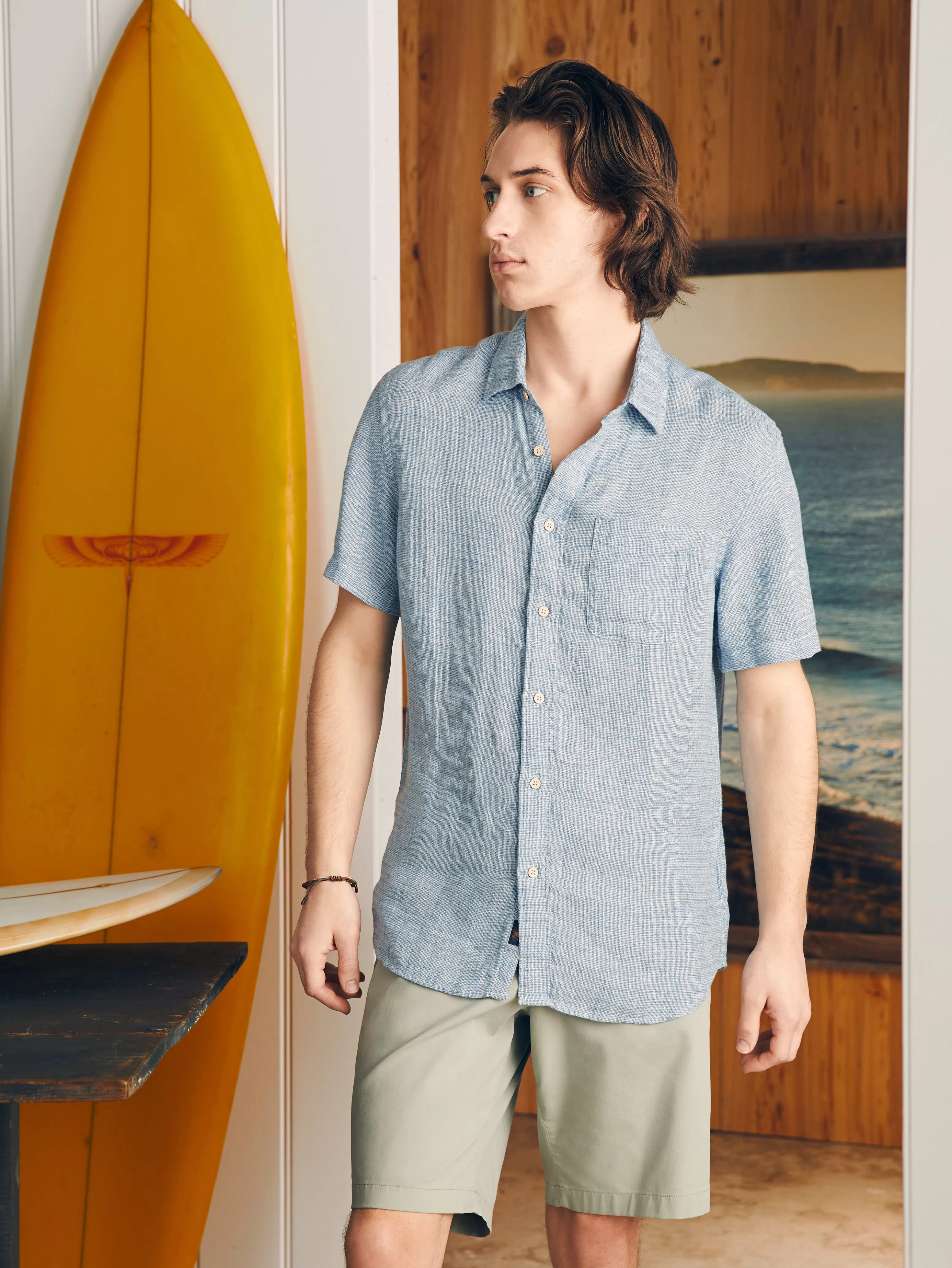 Short-Sleeve Palma Linen Shirt (Tall) - | Faherty Brand Best