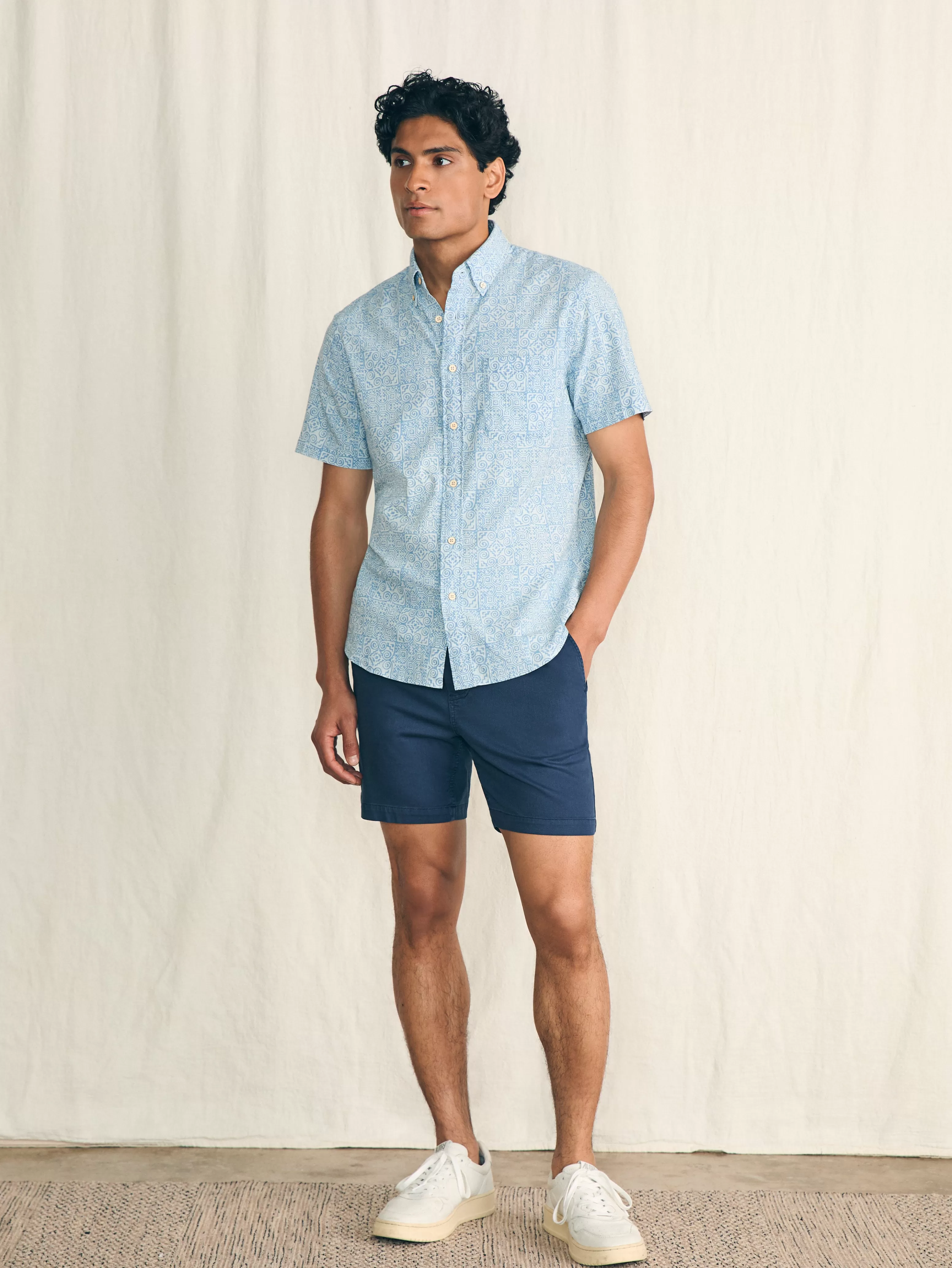 Short-Sleeve Stretch Playa Shirt (Tall) - | Faherty Brand Fashion