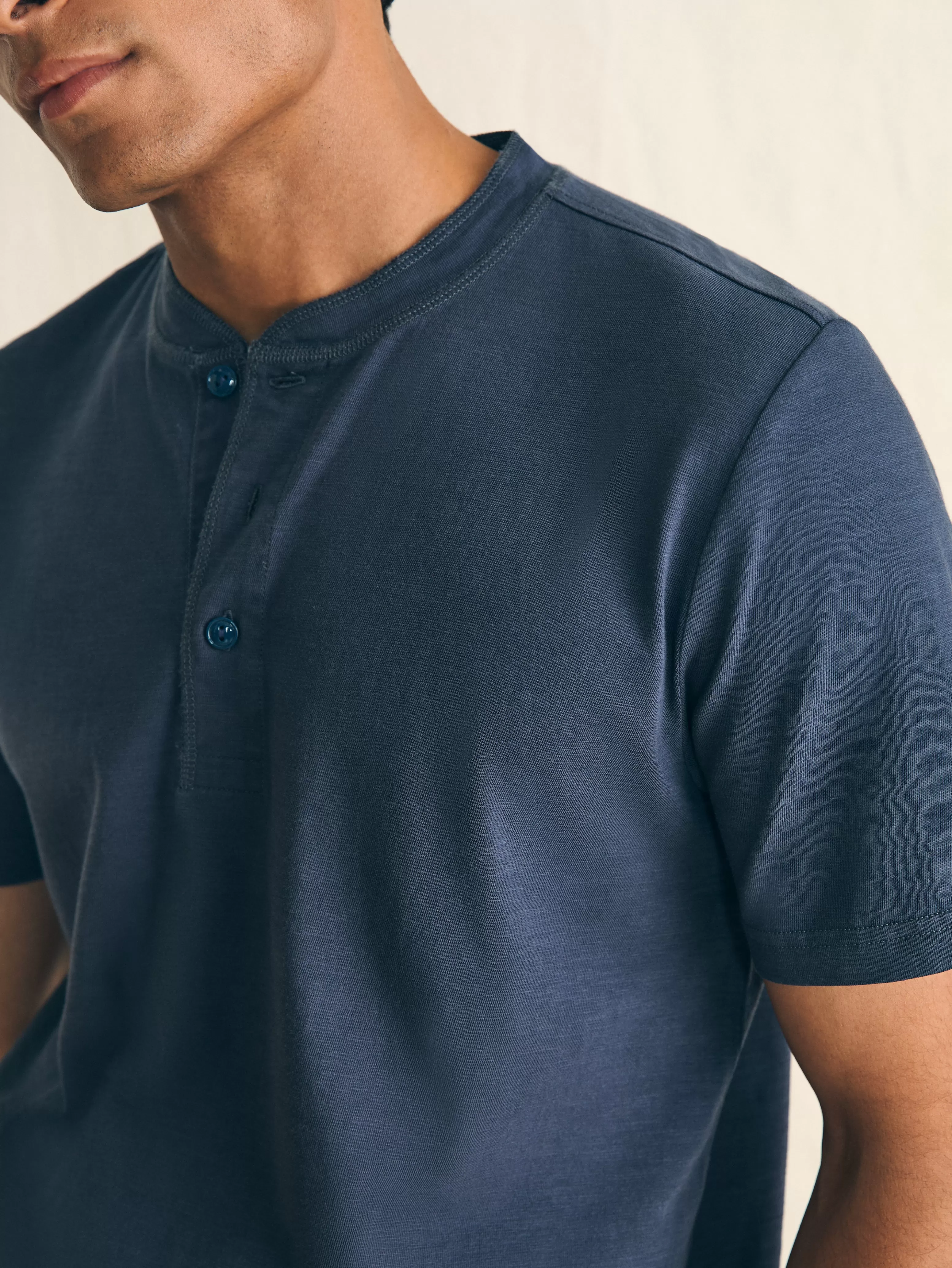 Short-Sleeve Sunwashed Henley - | Faherty Brand Cheap