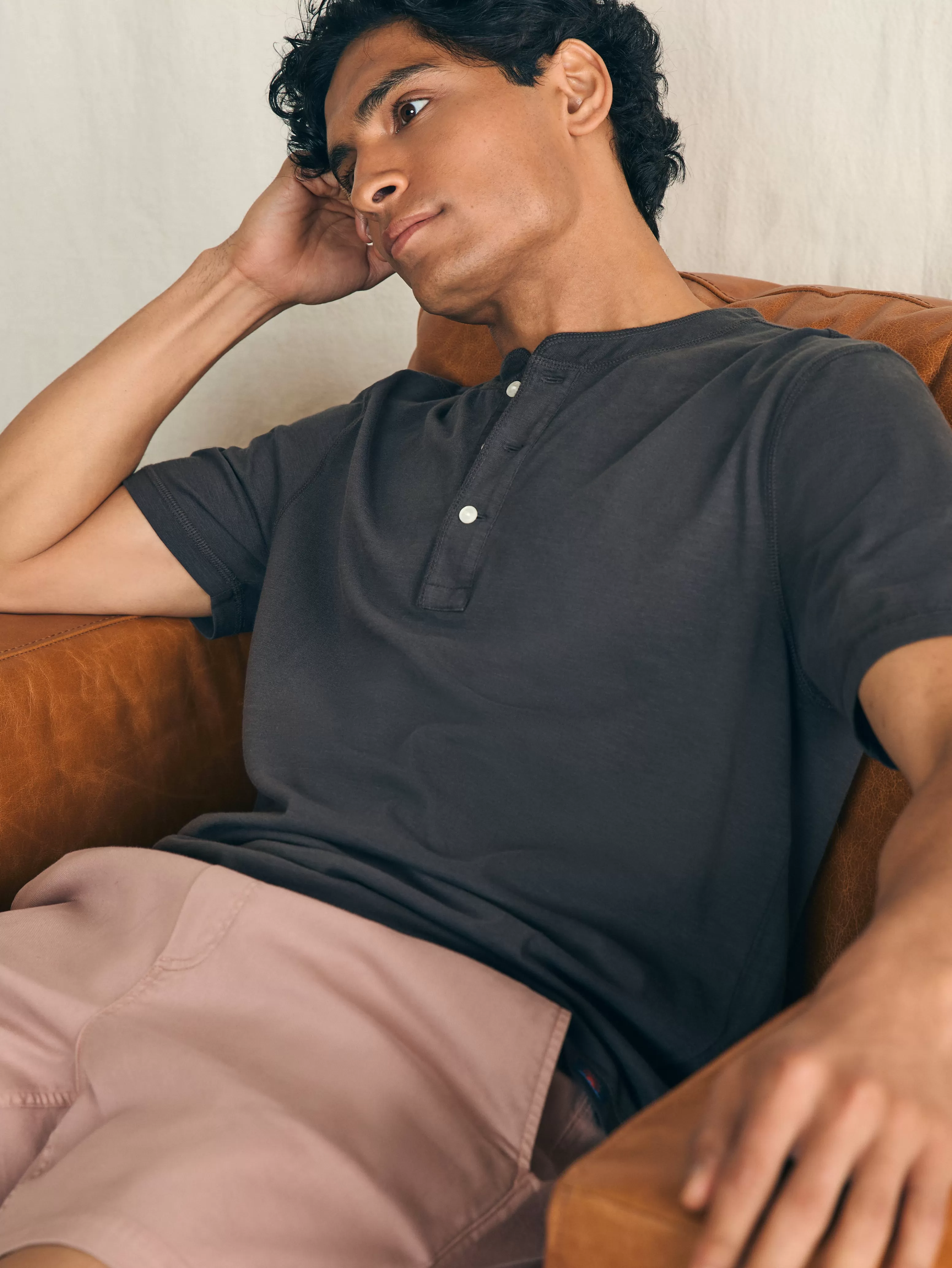 Short-Sleeve Sunwashed Henley - | Faherty Brand Best Sale