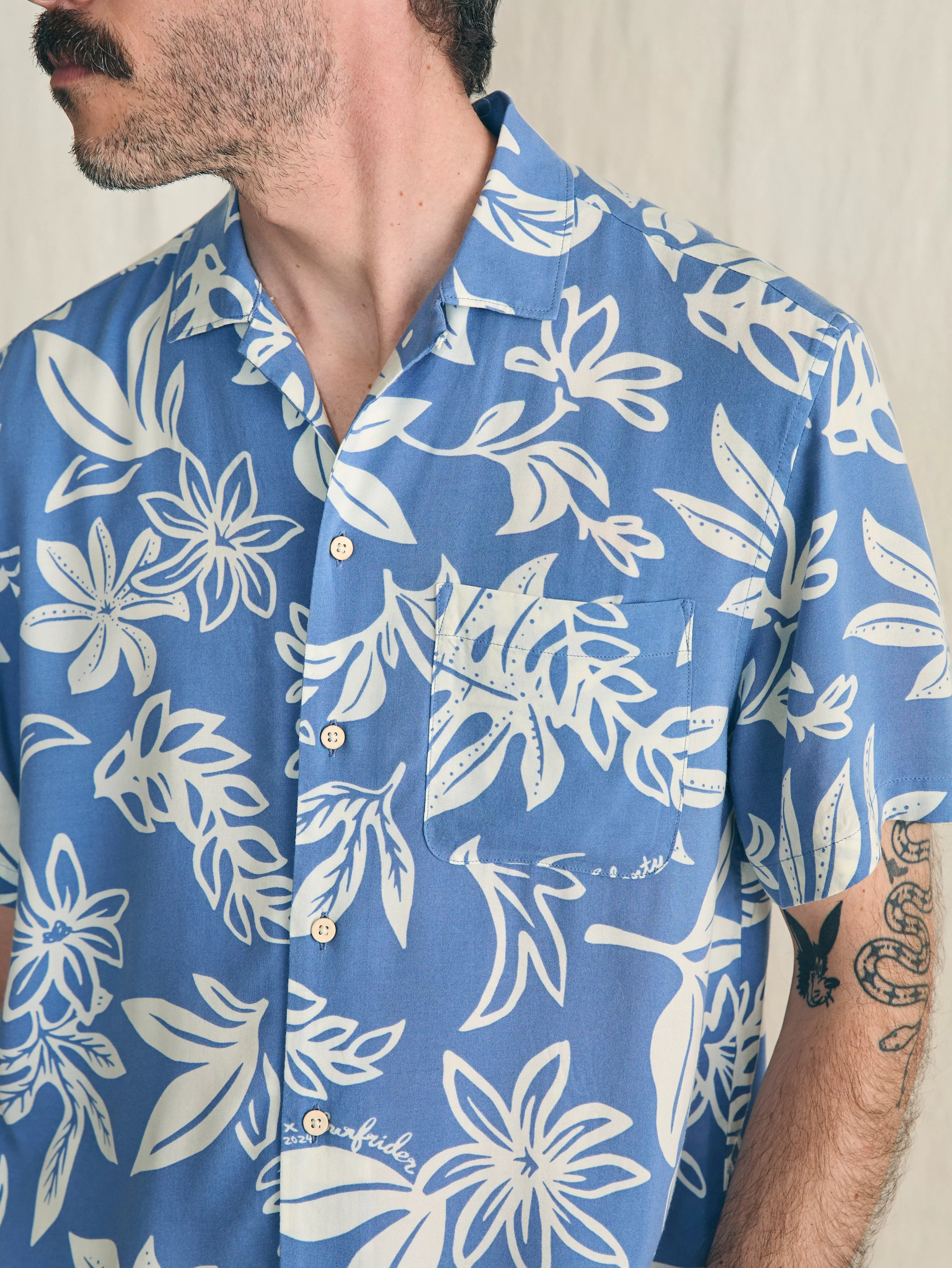 Short-Sleeve Surfrider Rayon Camp Shirt - | Faherty Brand Flash Sale