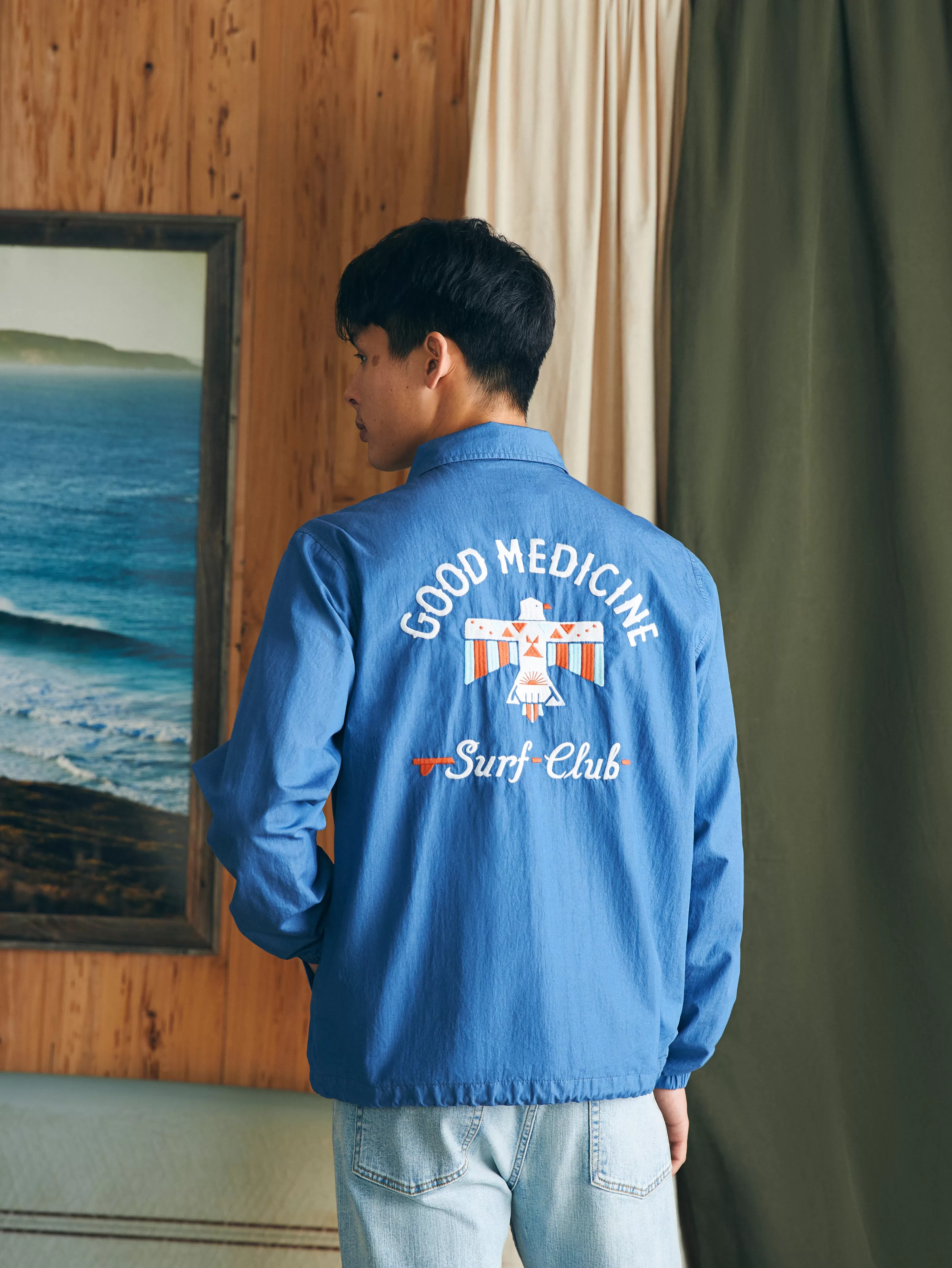 Steven Paul Judd Good Medicine Sunwashed Coaches Jacket - | Faherty Brand Cheap