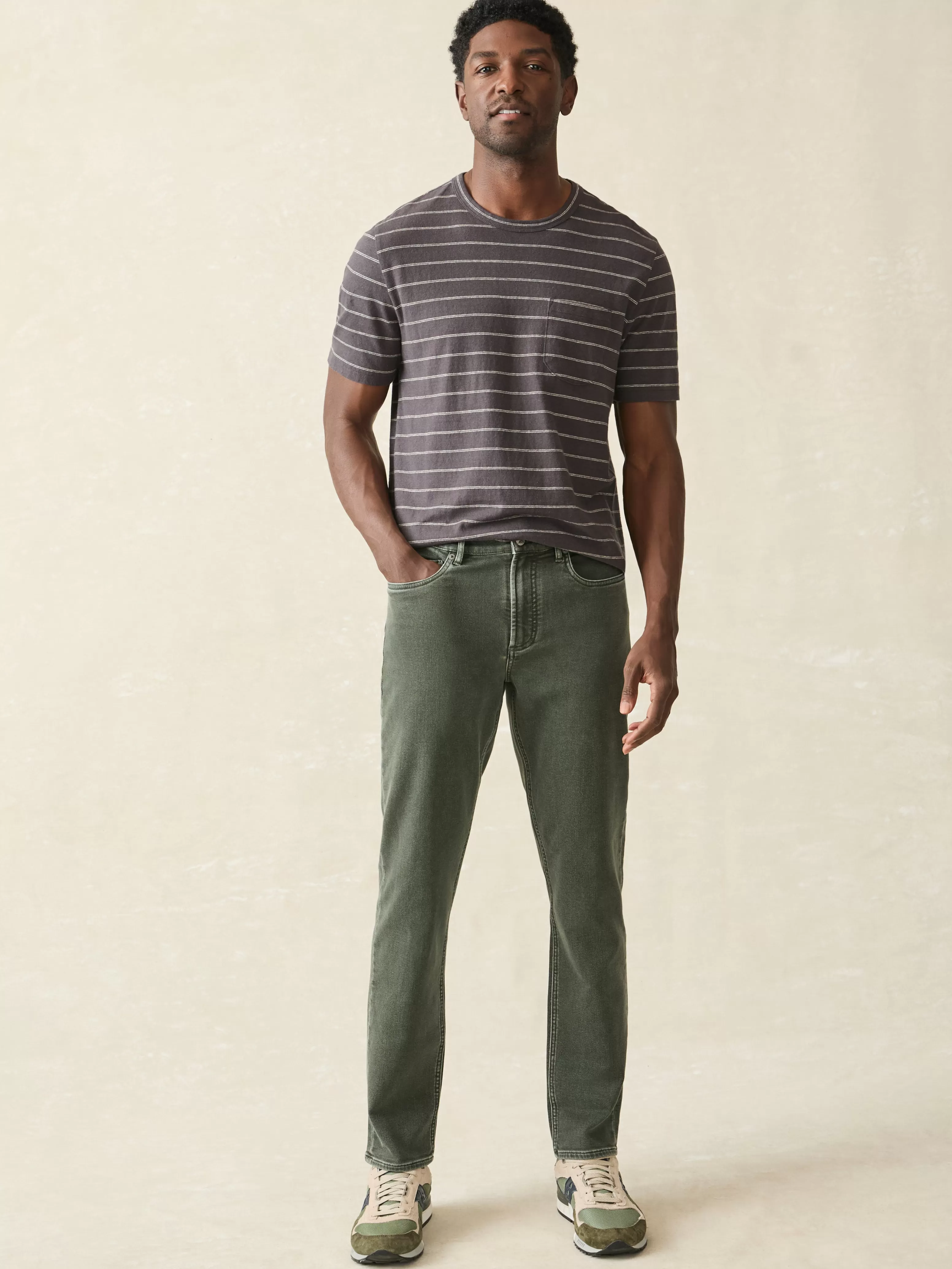 Stretch Terry 5-Pocket Athletic Fit Pant - | Faherty Brand Discount