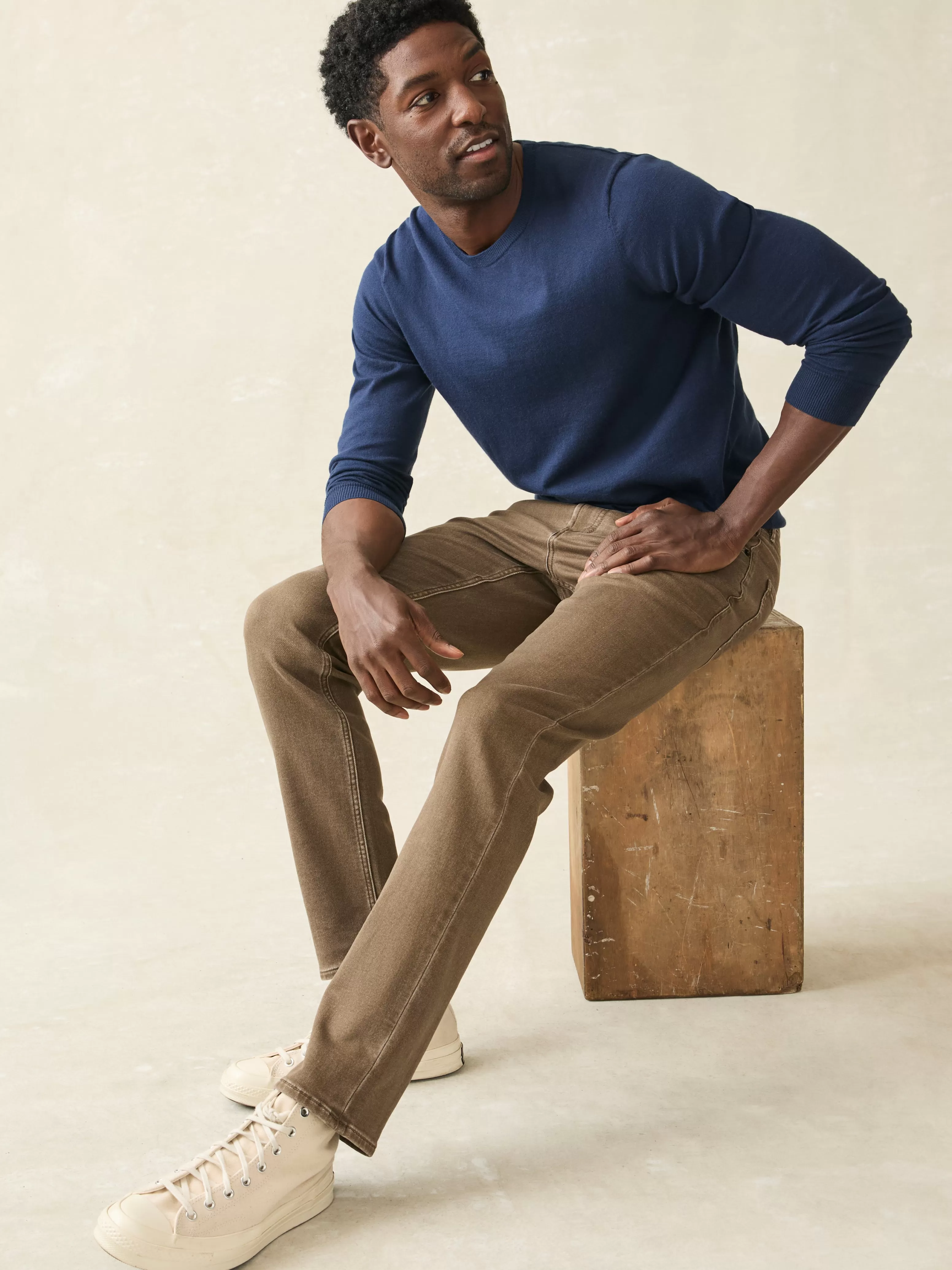 Stretch Terry 5-Pocket Pant - | Faherty Brand Discount