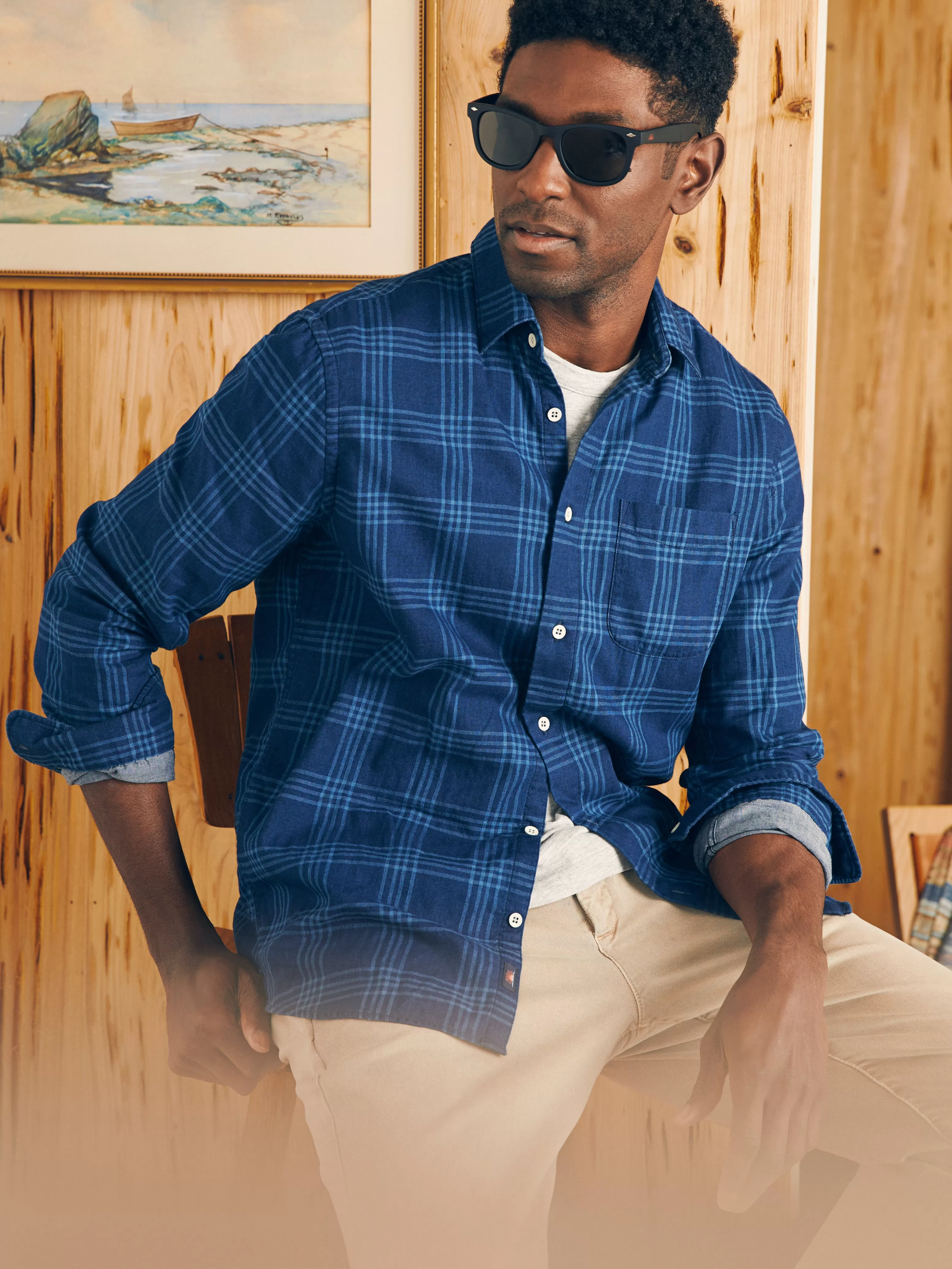 Sunwashed Chambray Shirt - | Faherty Brand Clearance