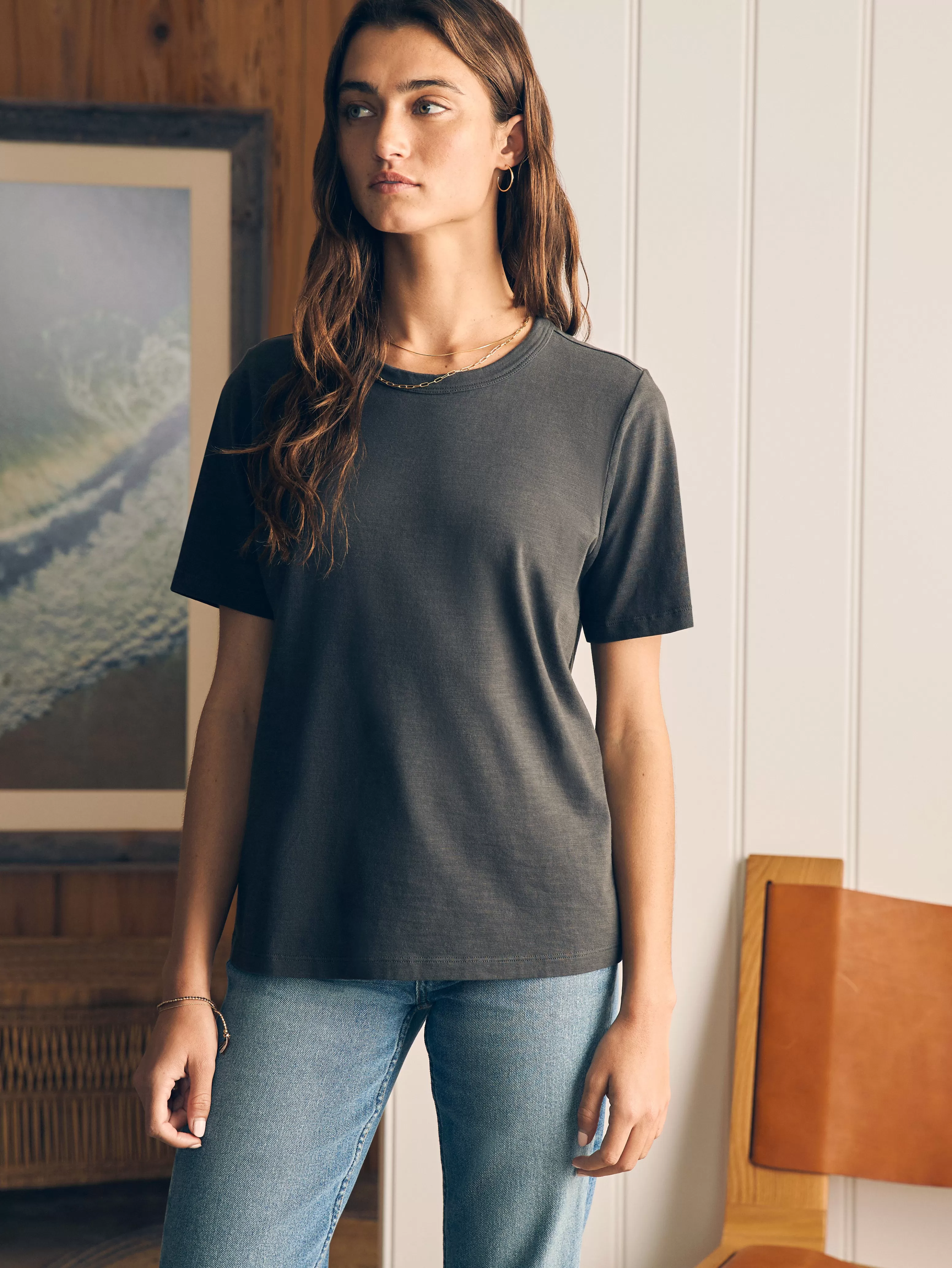 Sunwashed Crew Tee - | Faherty Brand Cheap