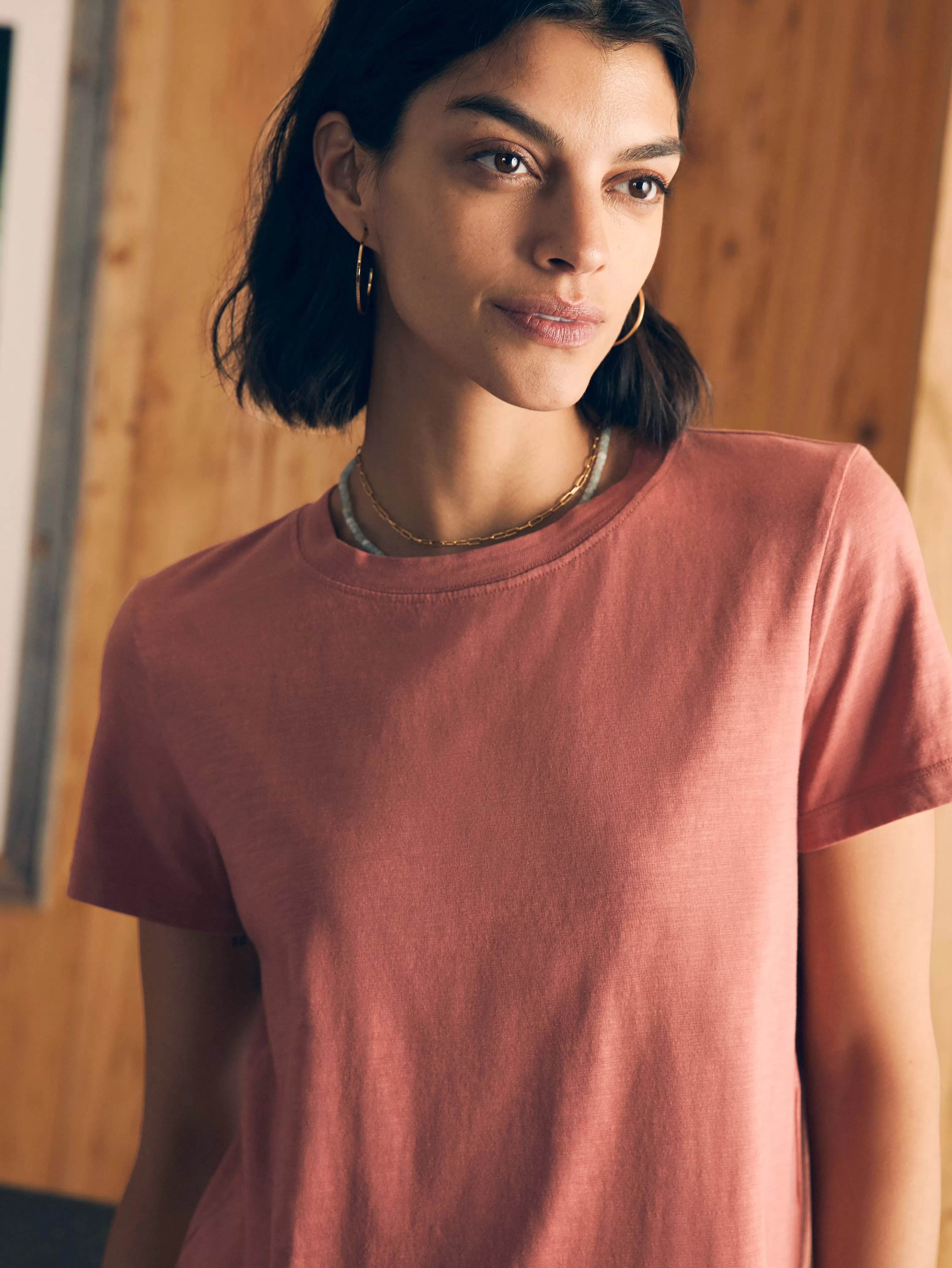 Sunwashed Cropped Crew Tee - | Faherty Brand Hot