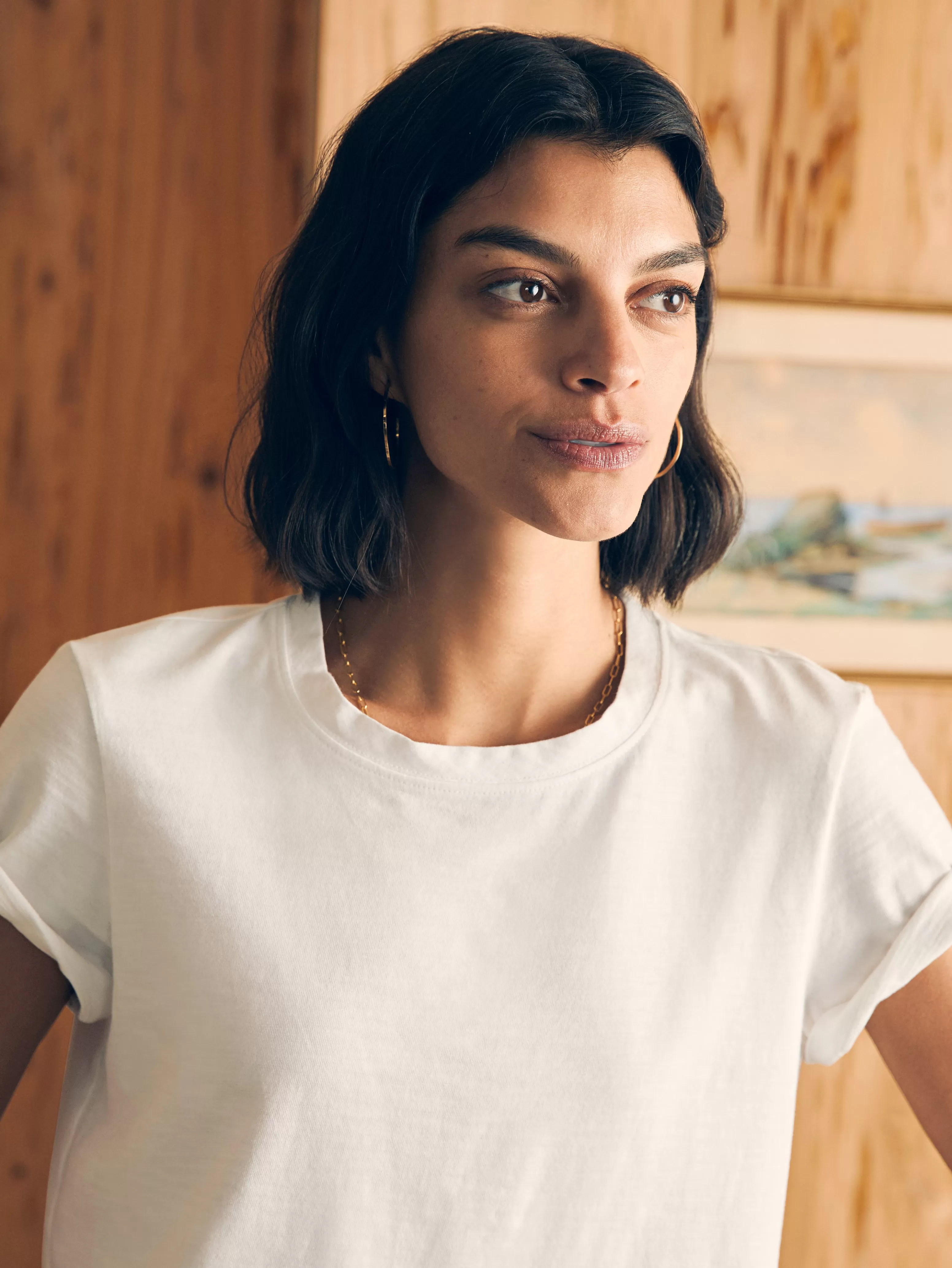 Sunwashed Cropped Crew Tee - | Faherty Brand Cheap