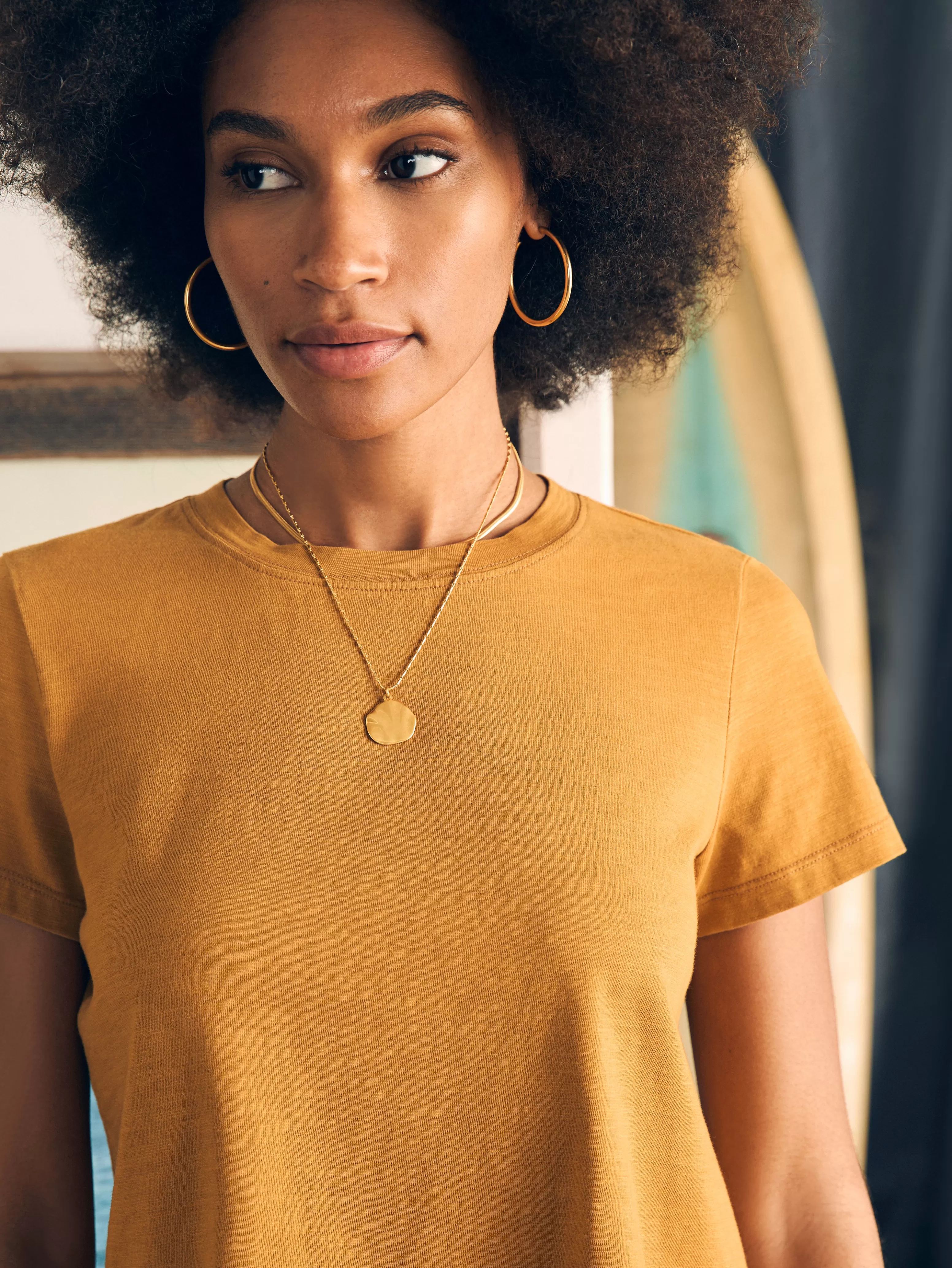 Sunwashed Cropped Crew Tee - | Faherty Brand Flash Sale