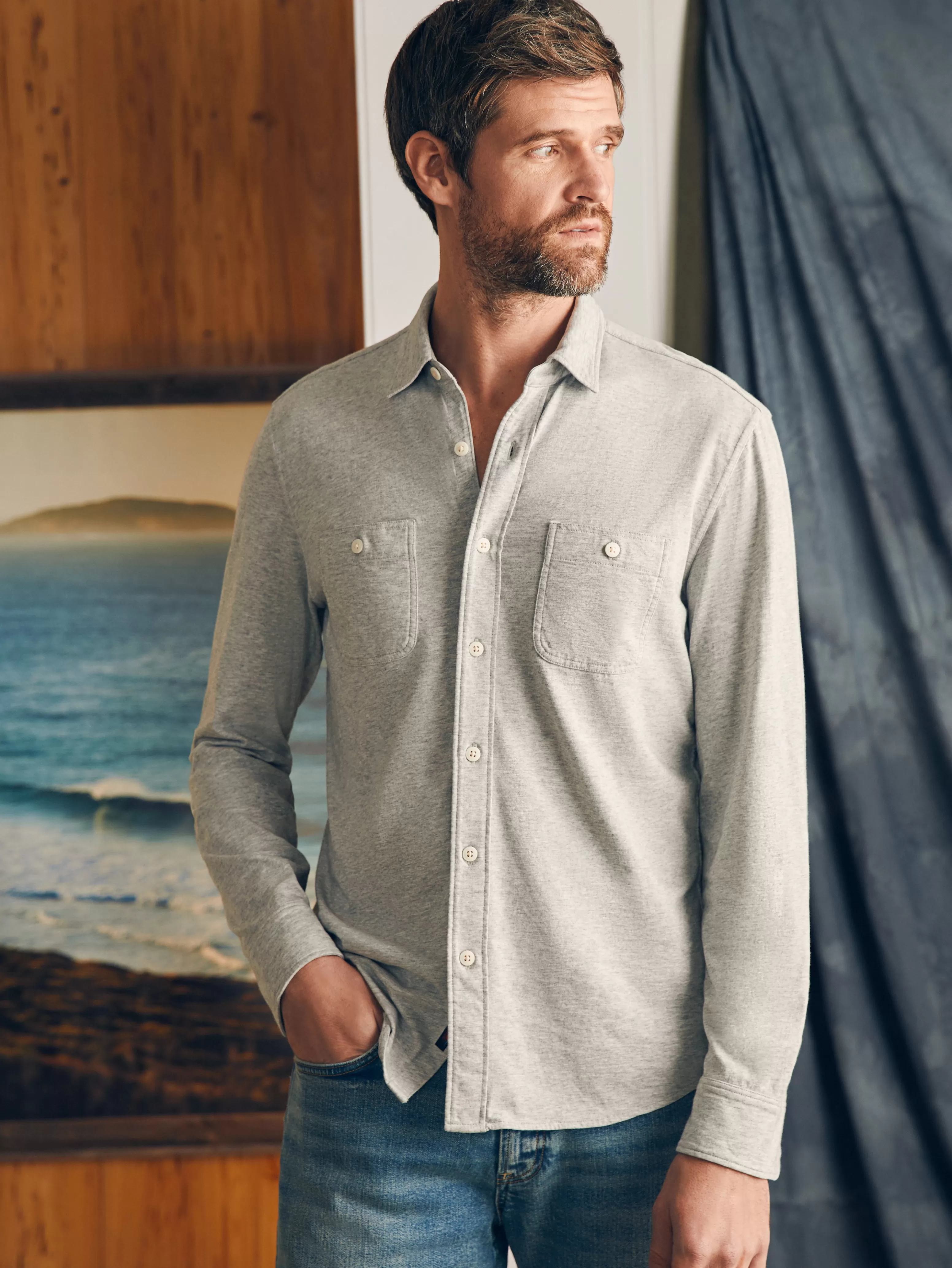 Sunwashed Knit Shirt - | Faherty Brand Sale