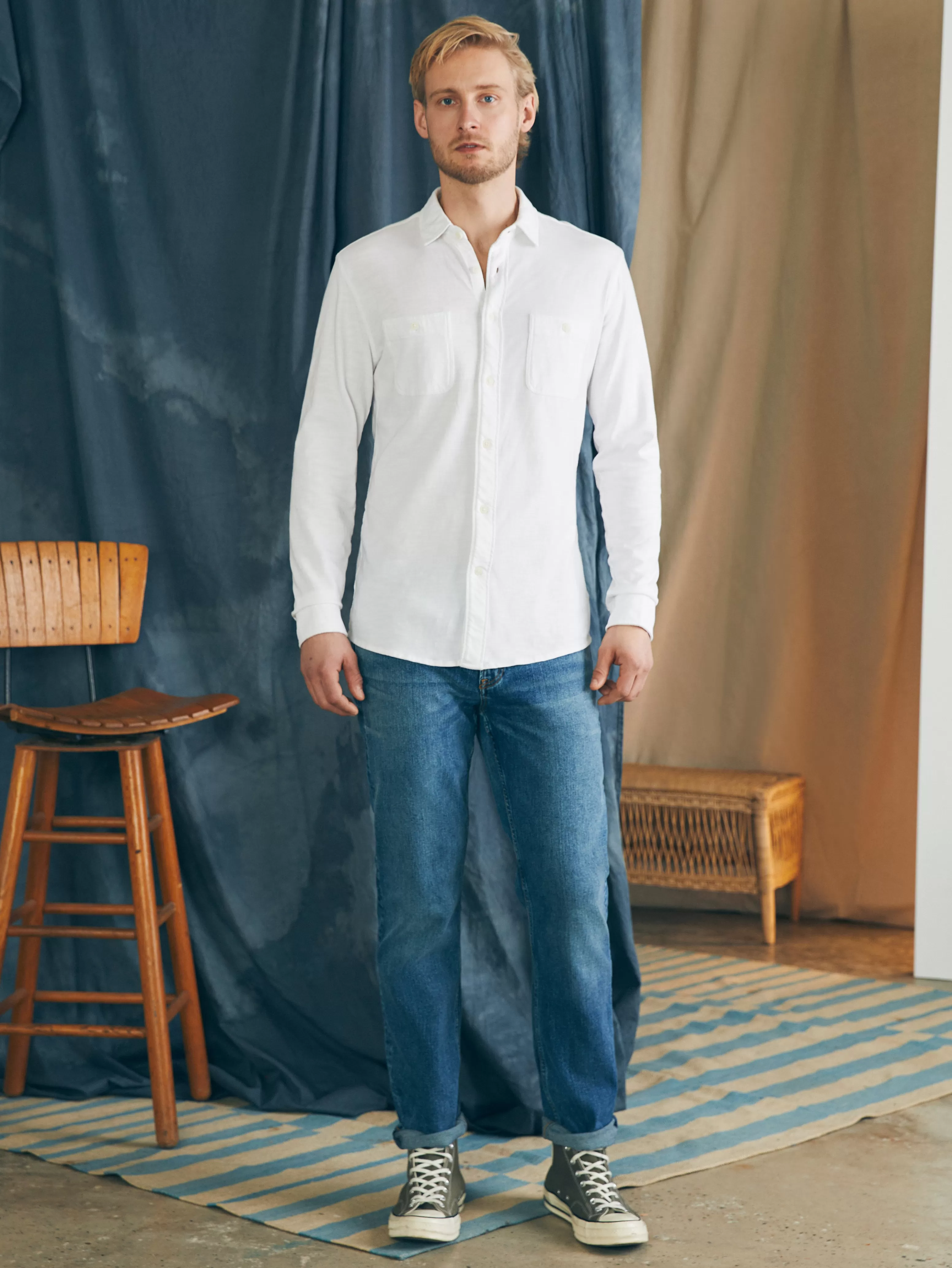 Sunwashed Knit Shirt - | Faherty Brand New