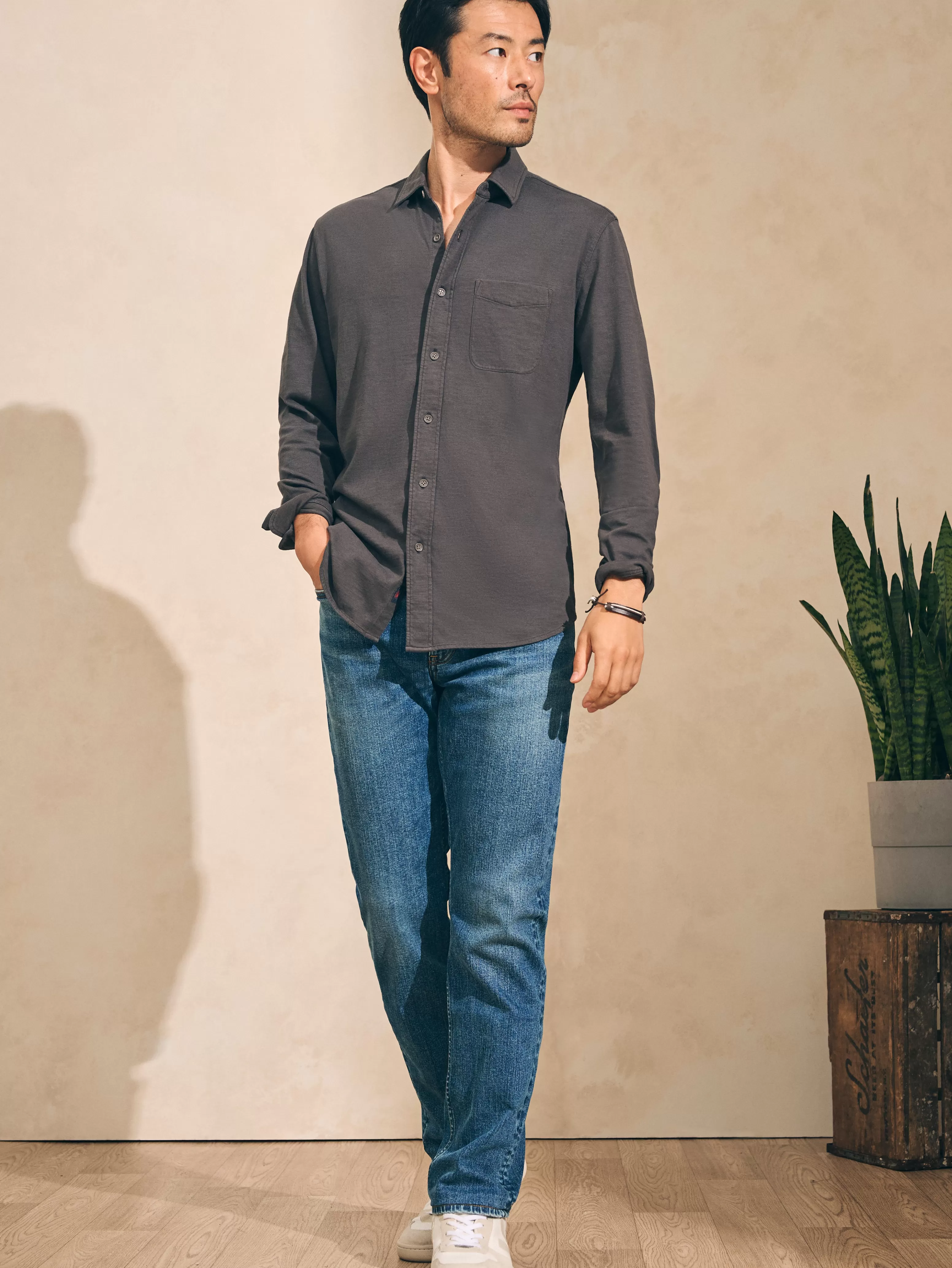 Sunwashed Knit Shirt (Single Pocket) - | Faherty Brand Shop