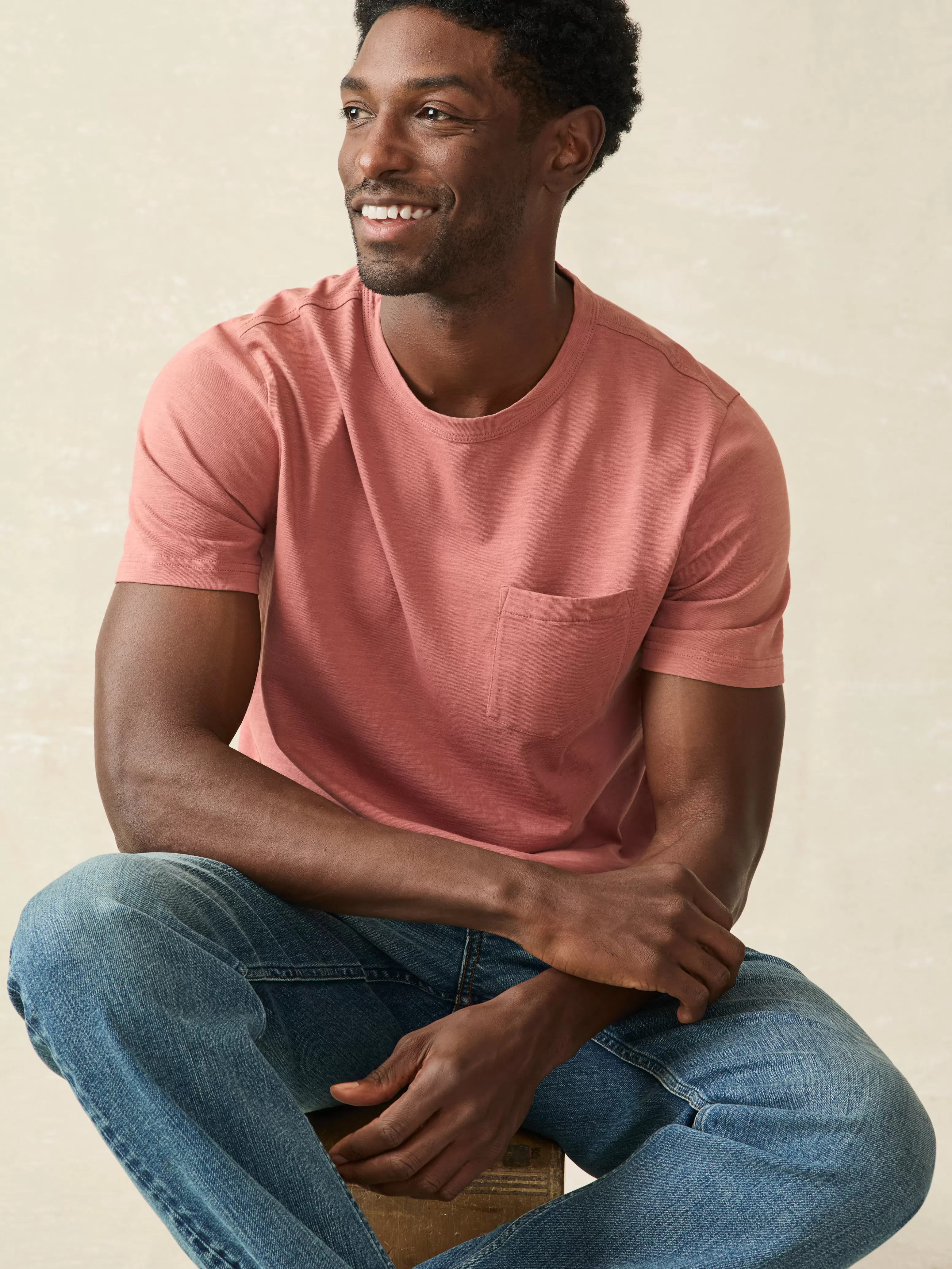 Sunwashed Pocket Tee - | Faherty Brand Cheap