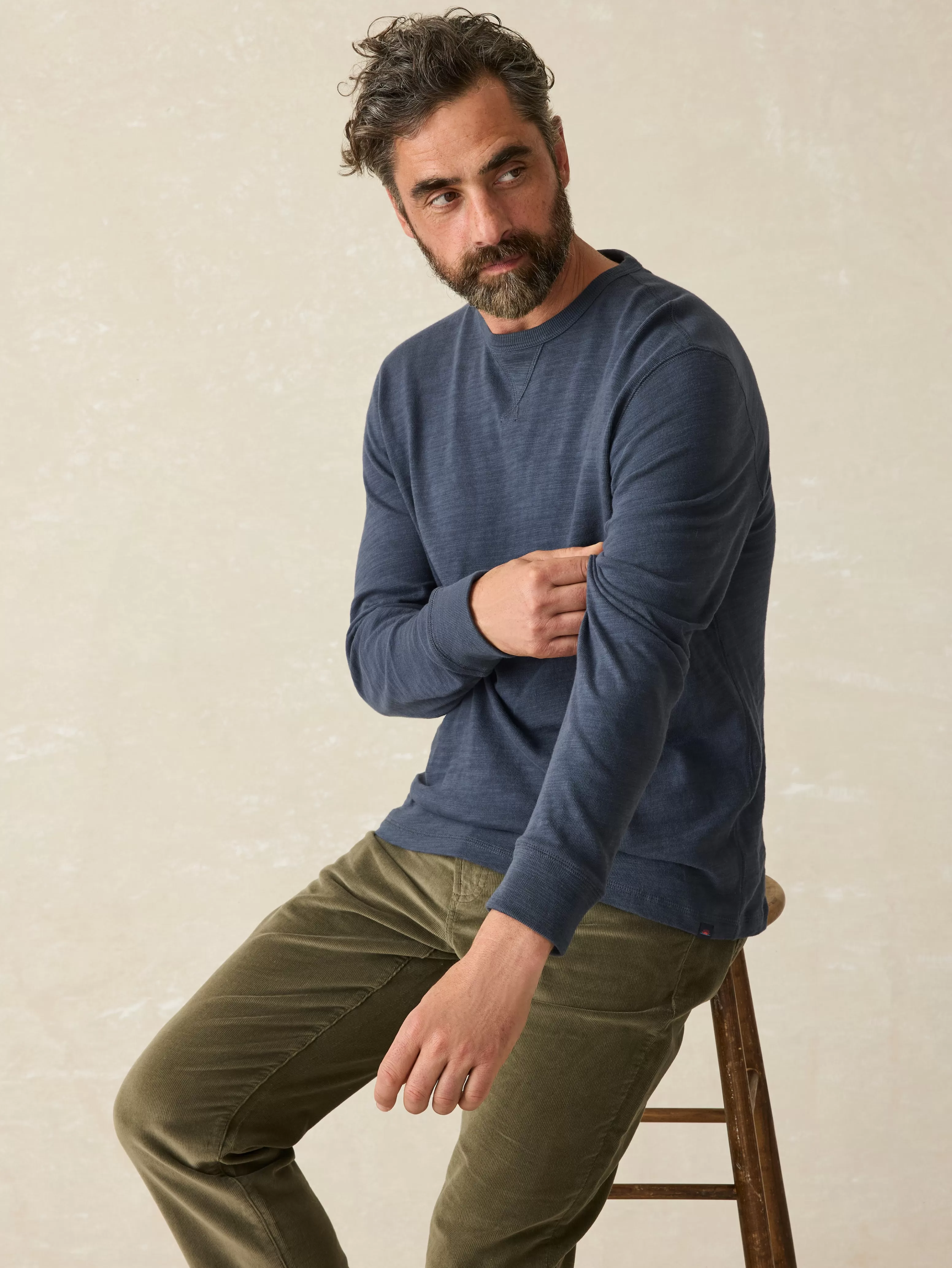 Sunwashed Slub Crew - | Faherty Brand Fashion